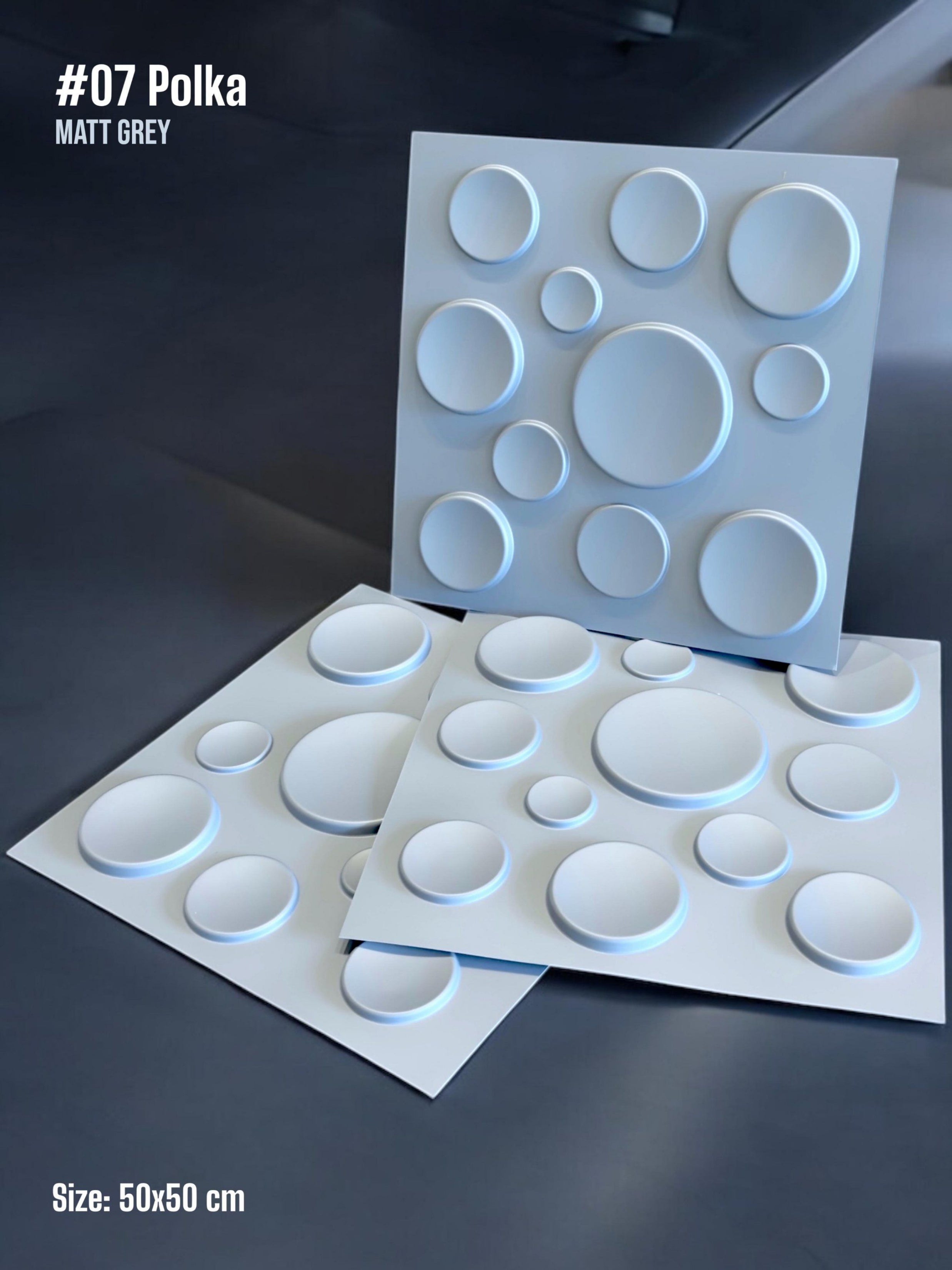 #07 Polka Dots 3D PVC Panel (Without Mirror)- 5 colors option - (Size 50*50cm) - SWASTIK CREATIONS The Trend Point