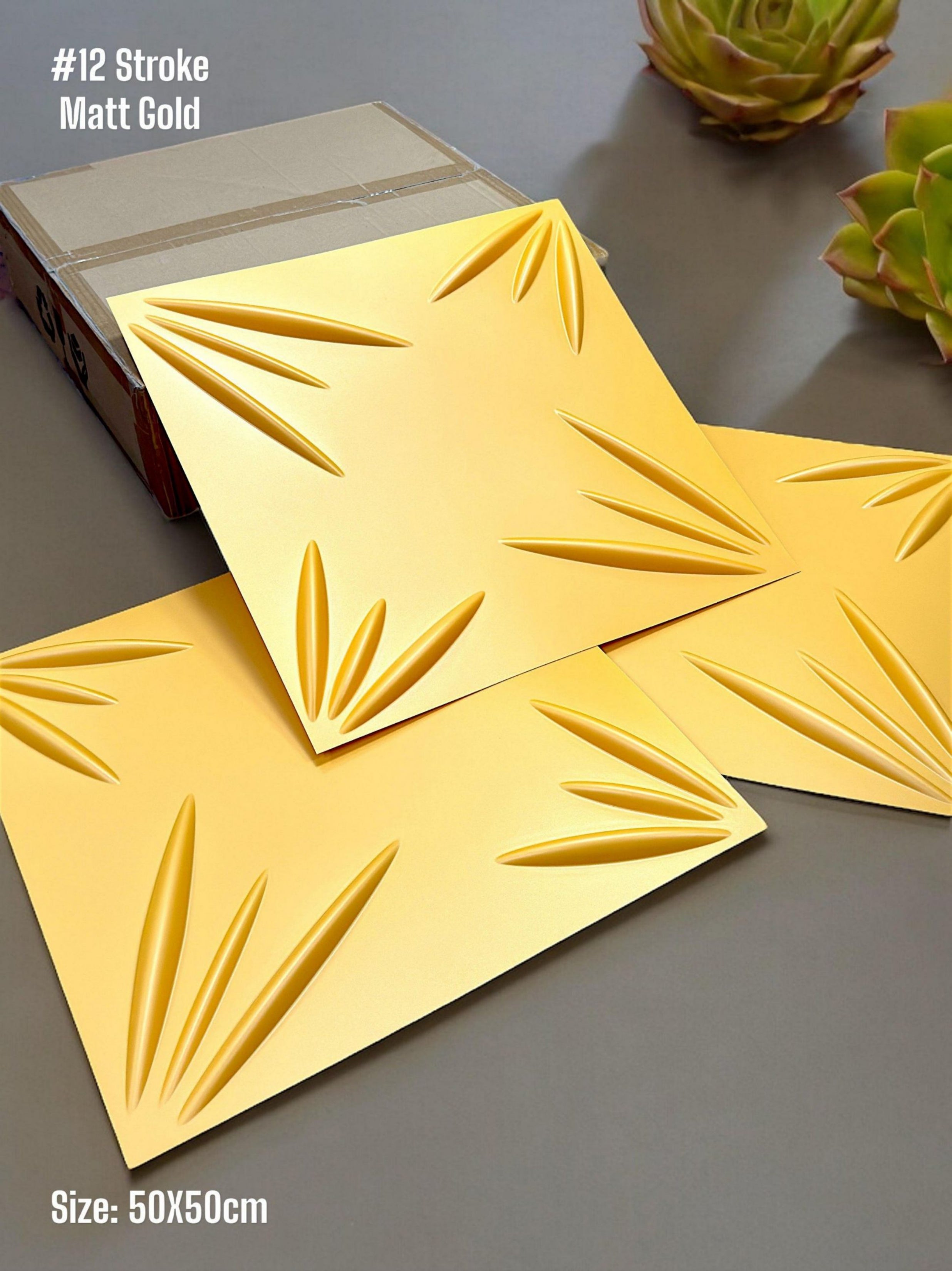 #12 Stroke 3D PVC Wall Matt Panel - (Size 50*50cm) - 2 colors option - SWASTIK CREATIONS The Trend Point