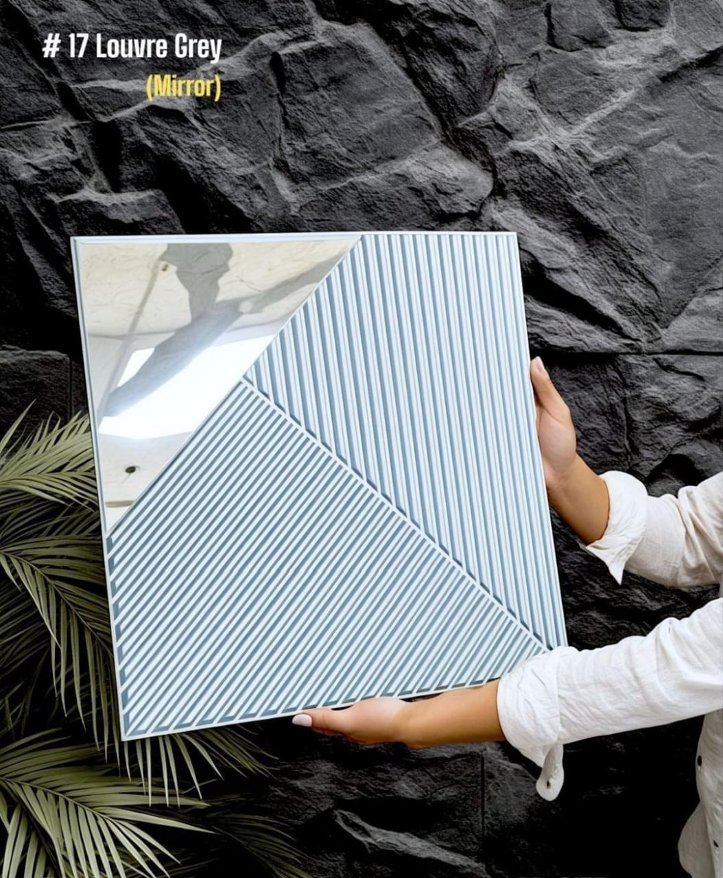 #17 Louvre Mirror Wall PVC Panels - 4 colors option - (Size 50*50cm) - SWASTIK CREATIONS The Trend Point