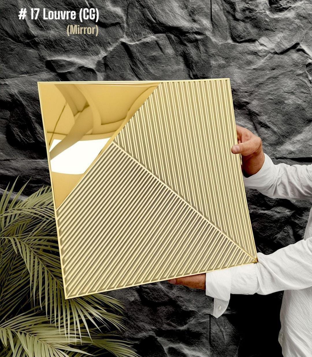 #17 Louvre Mirror Wall PVC Panels - 4 colors option - (Size 50*50cm) - SWASTIK CREATIONS The Trend Point