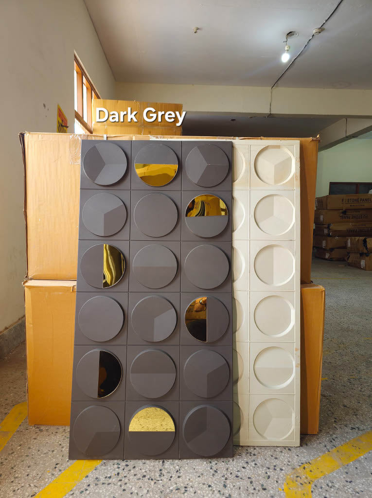 #GrovaStone 112 Mirror – 25mm PU Stone Finish Panels - Size 2x4ft - 5 color options - Min 8Pcs