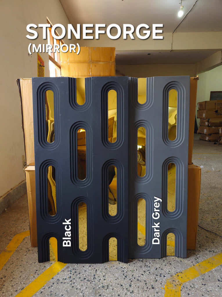 #StoneForge 109 Mirror - PU Panels Fluted Cutout Design- 40mm thickness - Size 2x4ft - 5 color options - Min 8Pcs