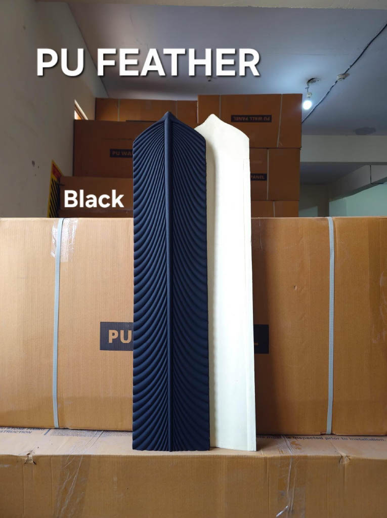 PU 3D Feather Panel (Size 8*36inch) (1 panel Covers Approx. 1.9 Sq Ft) - 5 colors Option - MOQ 8Pcs