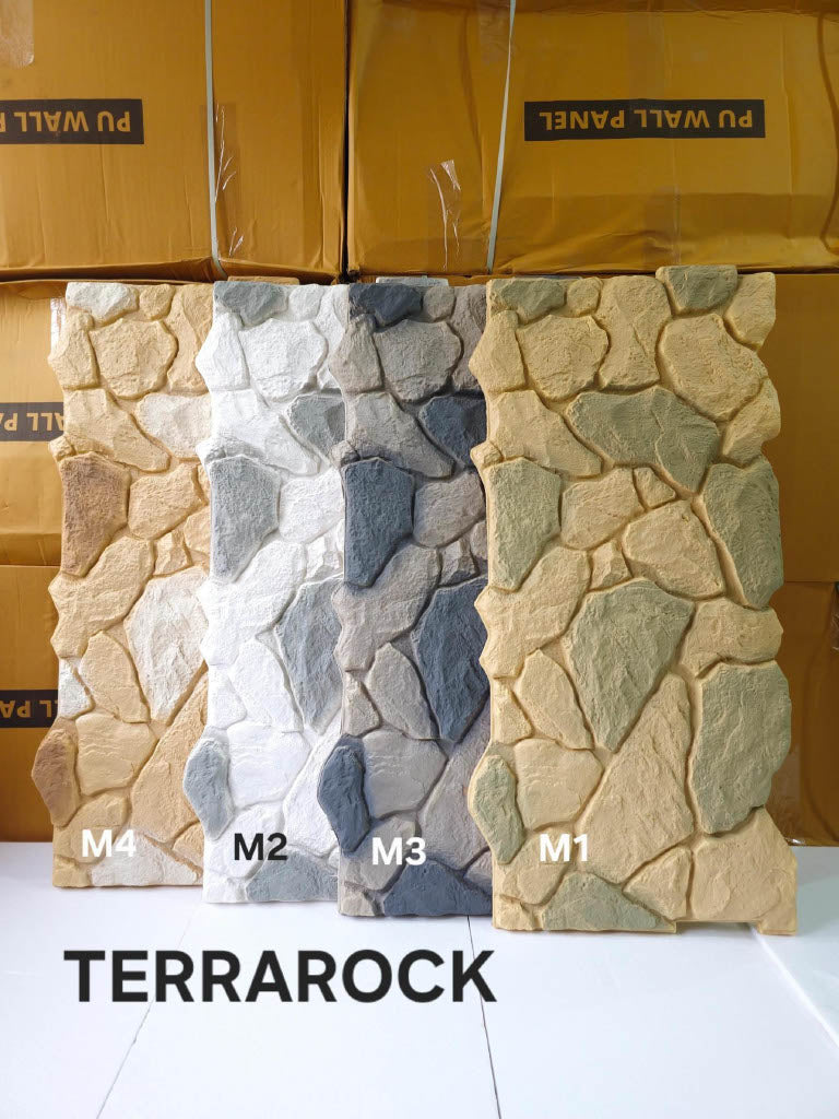#Terra Rock 106 Multicolor– 35mm PU Stone Finish Panels - Size 2x4ft - 4 color options - MOQ 8Pcs