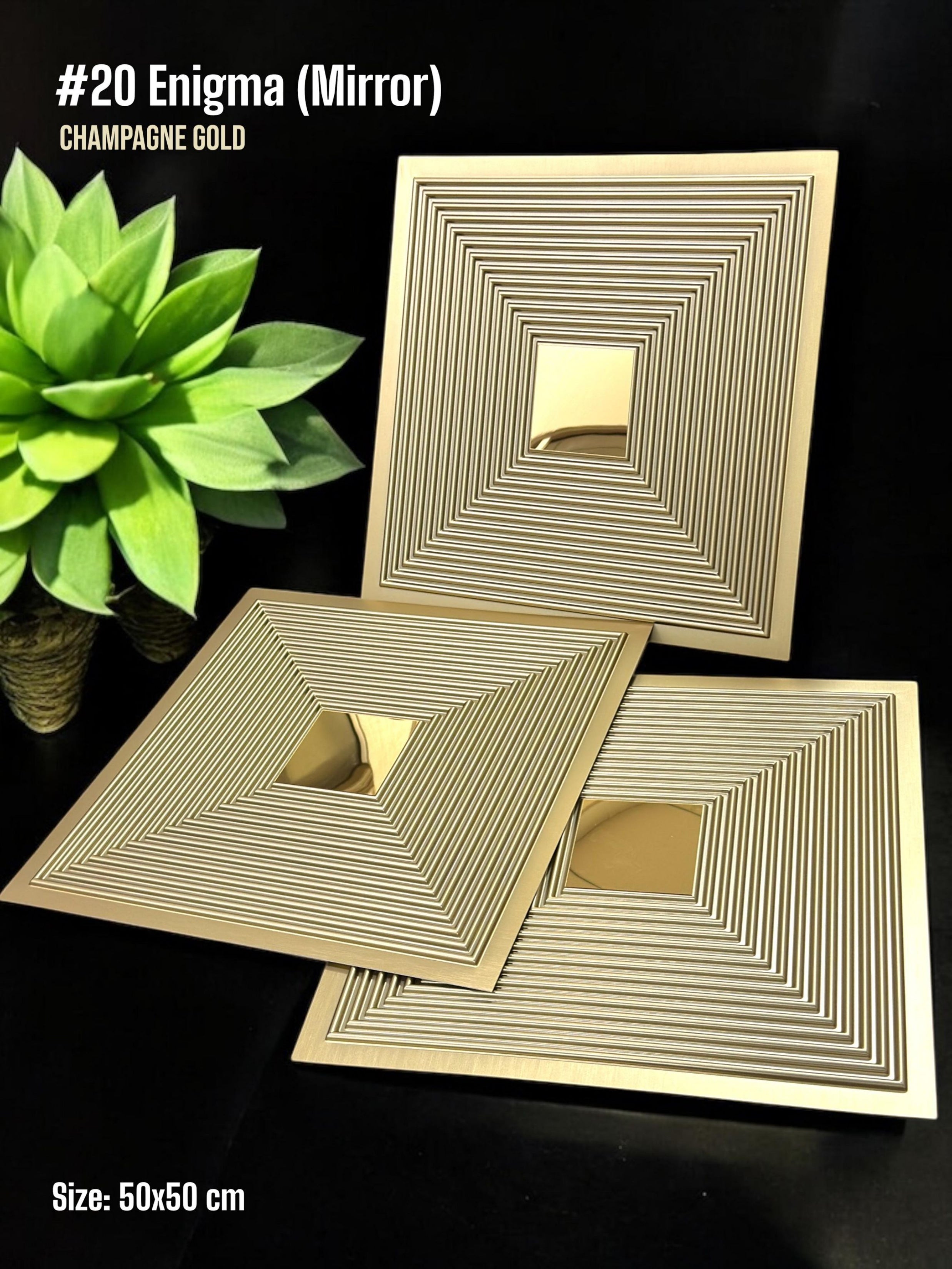 #20 Enigma 3D PVC Mirror Panel - 3 colors option - (Size 50*50cm) - SWASTIK CREATIONS The Trend Point