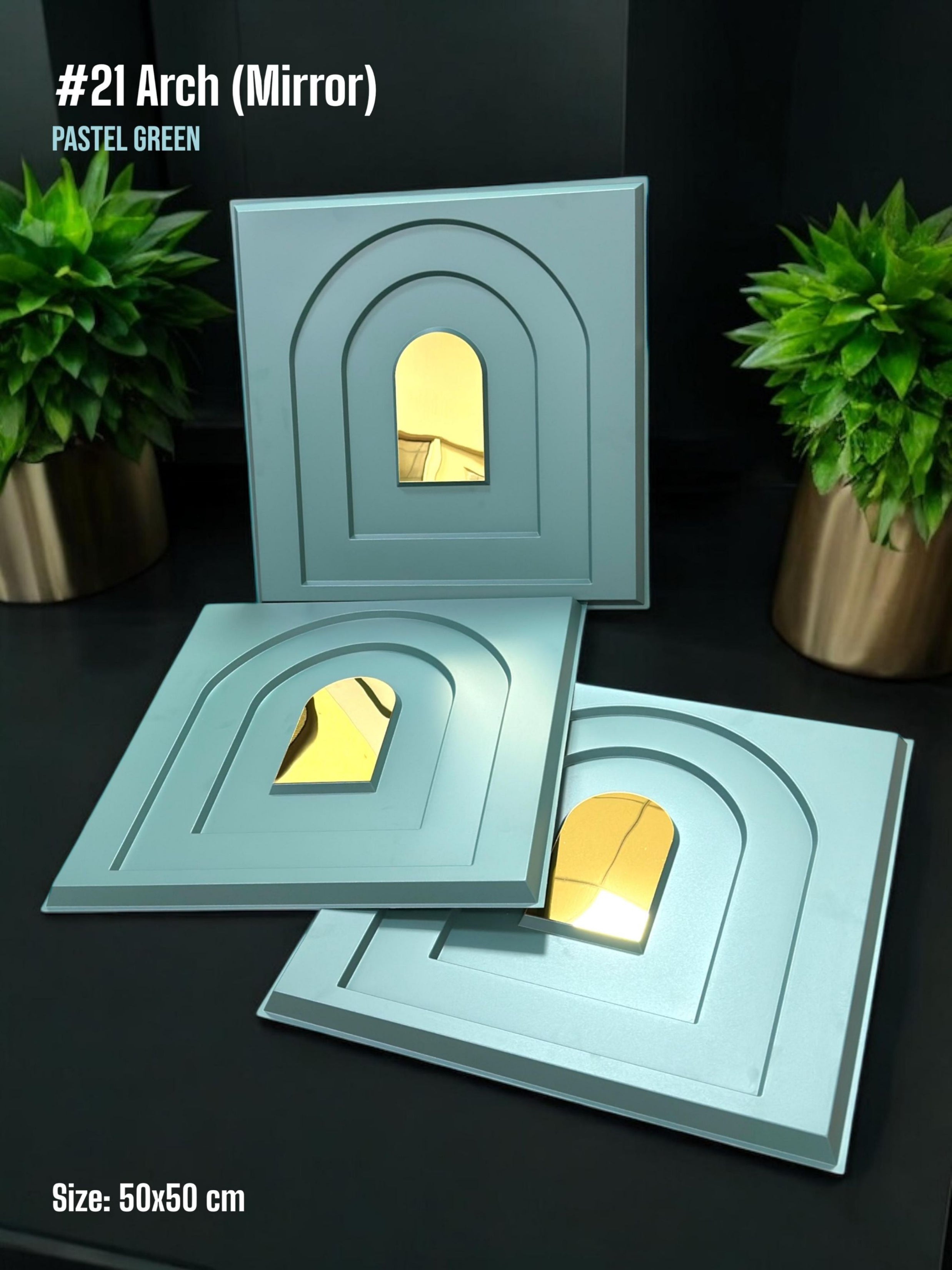 #21 Arch - Arch 3D PVC Mirror Panel - 6 colors option - (Size 50*50cm) - SWASTIK CREATIONS The Trend Point
