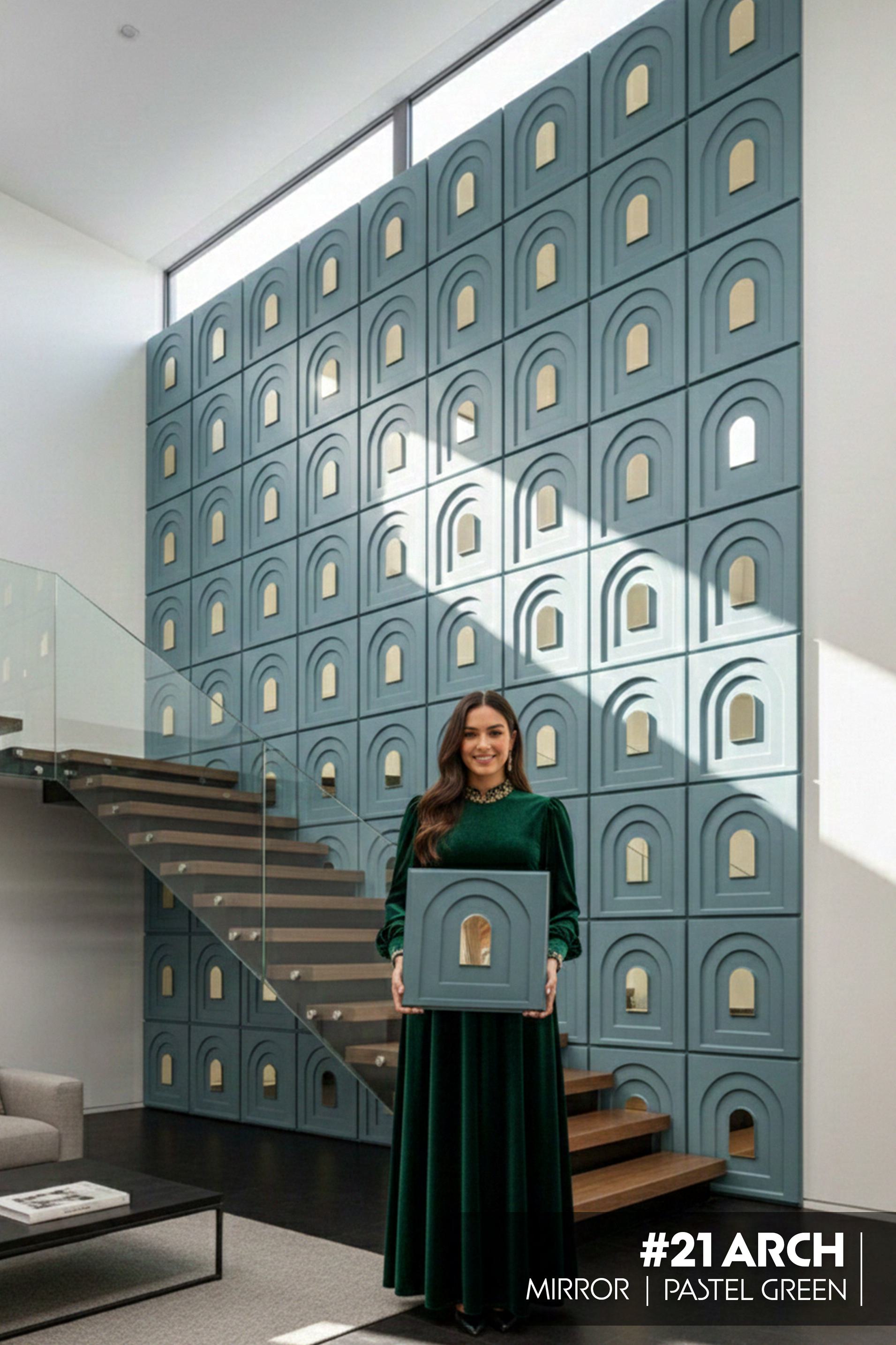 #21 Arch - Arch 3D PVC Mirror Panel - 6 colors option - (Size 50*50cm) - SWASTIK CREATIONS The Trend Point