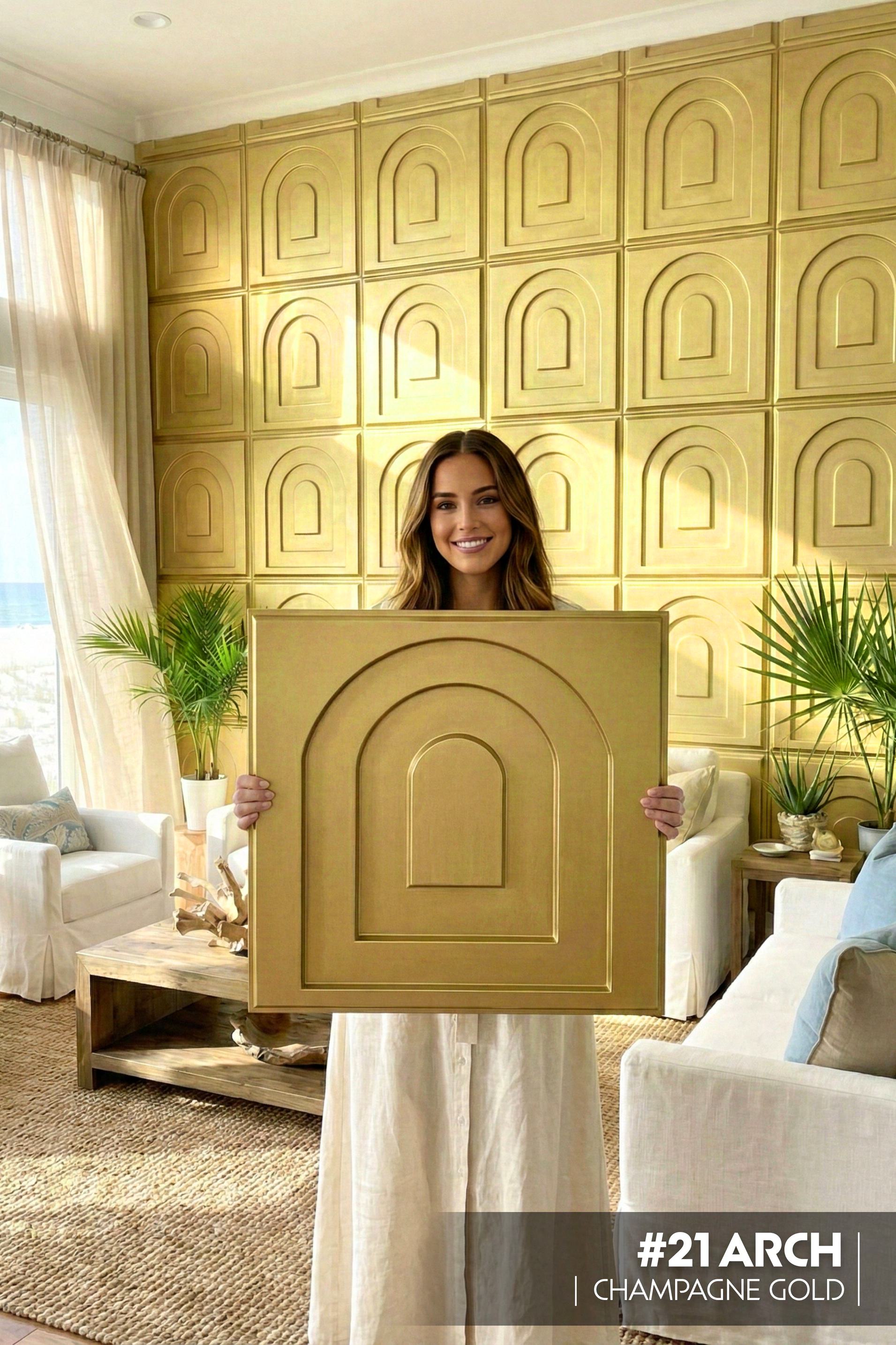 #21 Arch - Arch 3D PVC Panel (Without Mirror) - 6 colors option - (Size 50*50cm) - SWASTIK CREATIONS The Trend Point