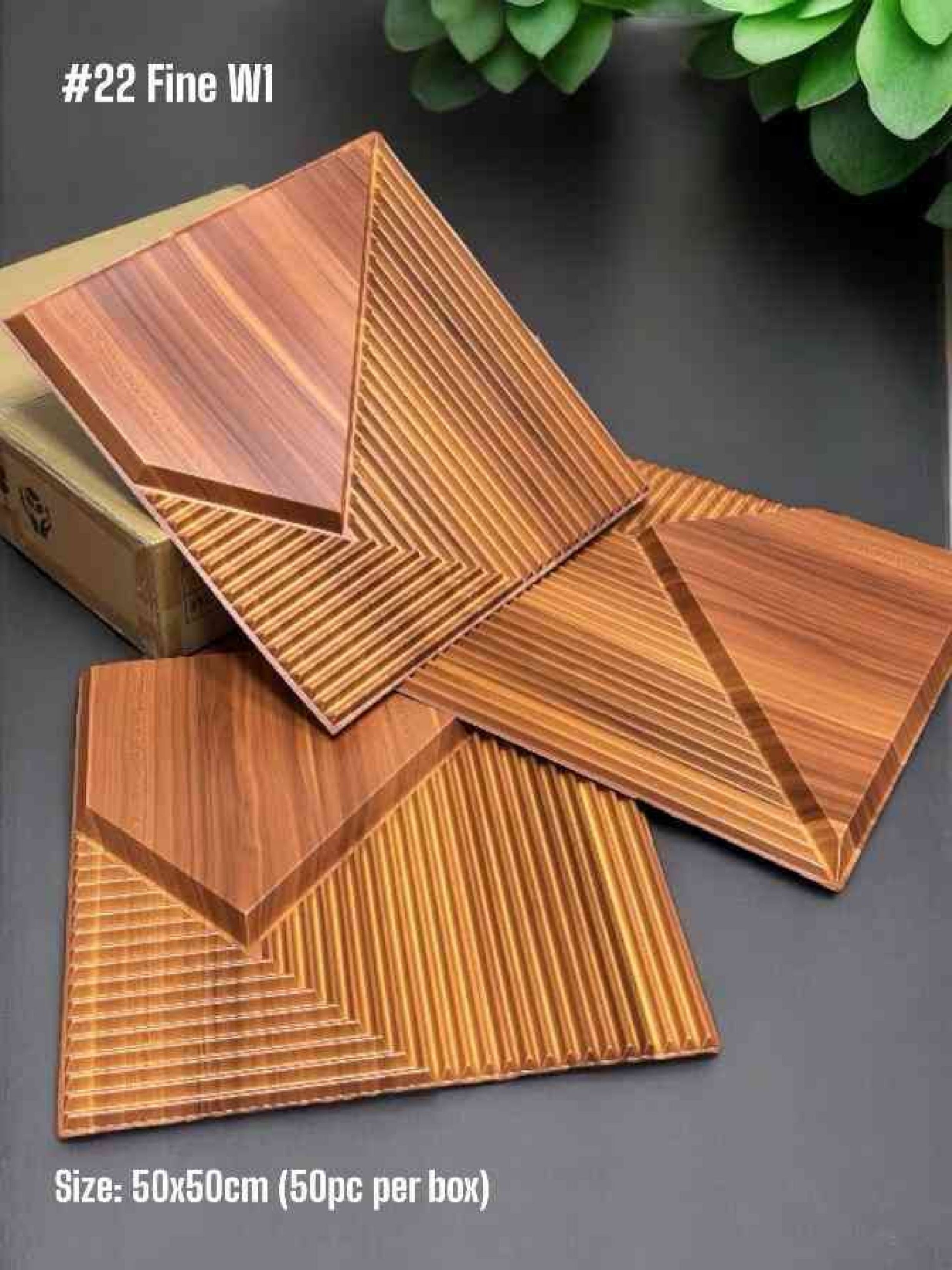 #22 Fin - 3D PVC Panel (Without Mirror) - 5 colors option - (Size 50*50cm) - SWASTIK CREATIONS The Trend Point