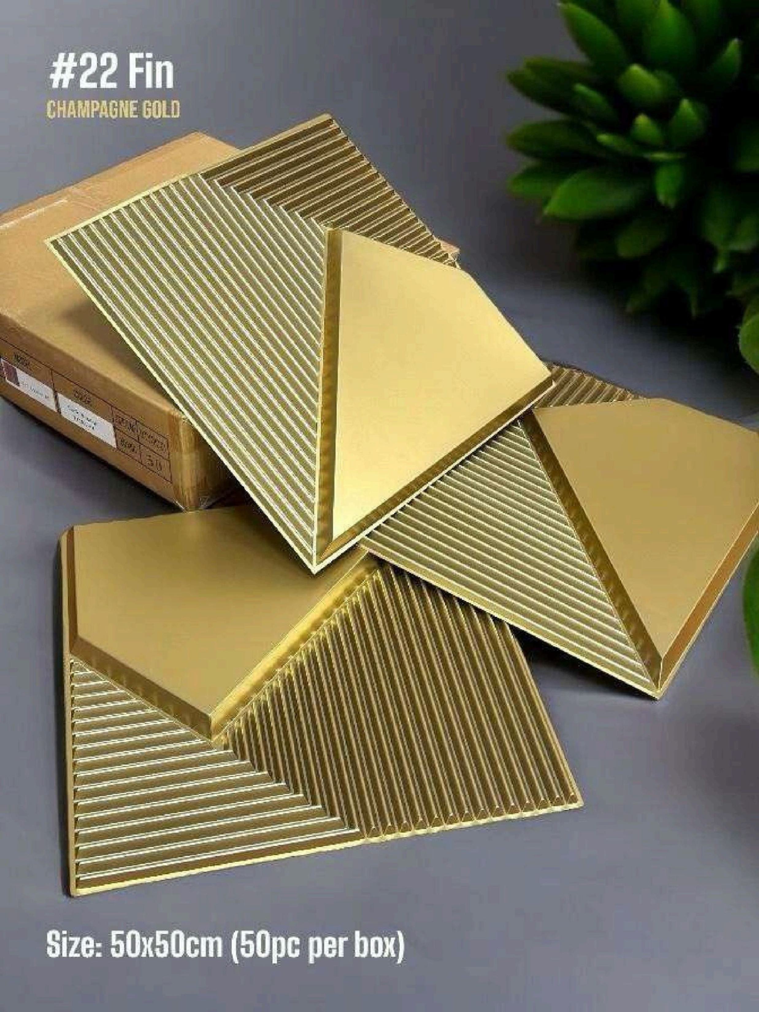 #22 Fin - 3D PVC Panel (Without Mirror) - 5 colors option - (Size 50*50cm) - SWASTIK CREATIONS The Trend Point