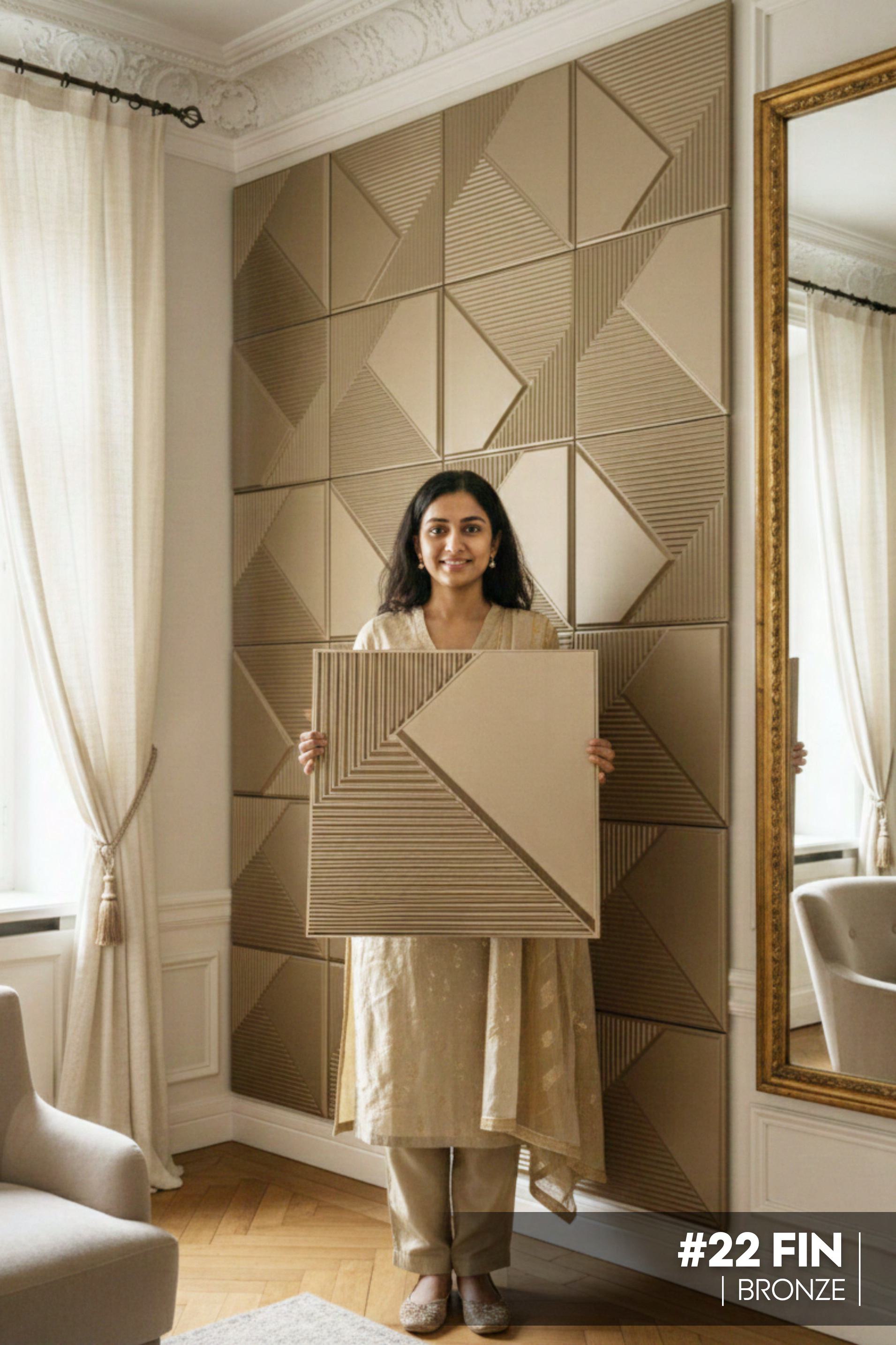 #22 Fin - 3D PVC Panel (Without Mirror) - 5 colors option - (Size 50*50cm) - SWASTIK CREATIONS The Trend Point