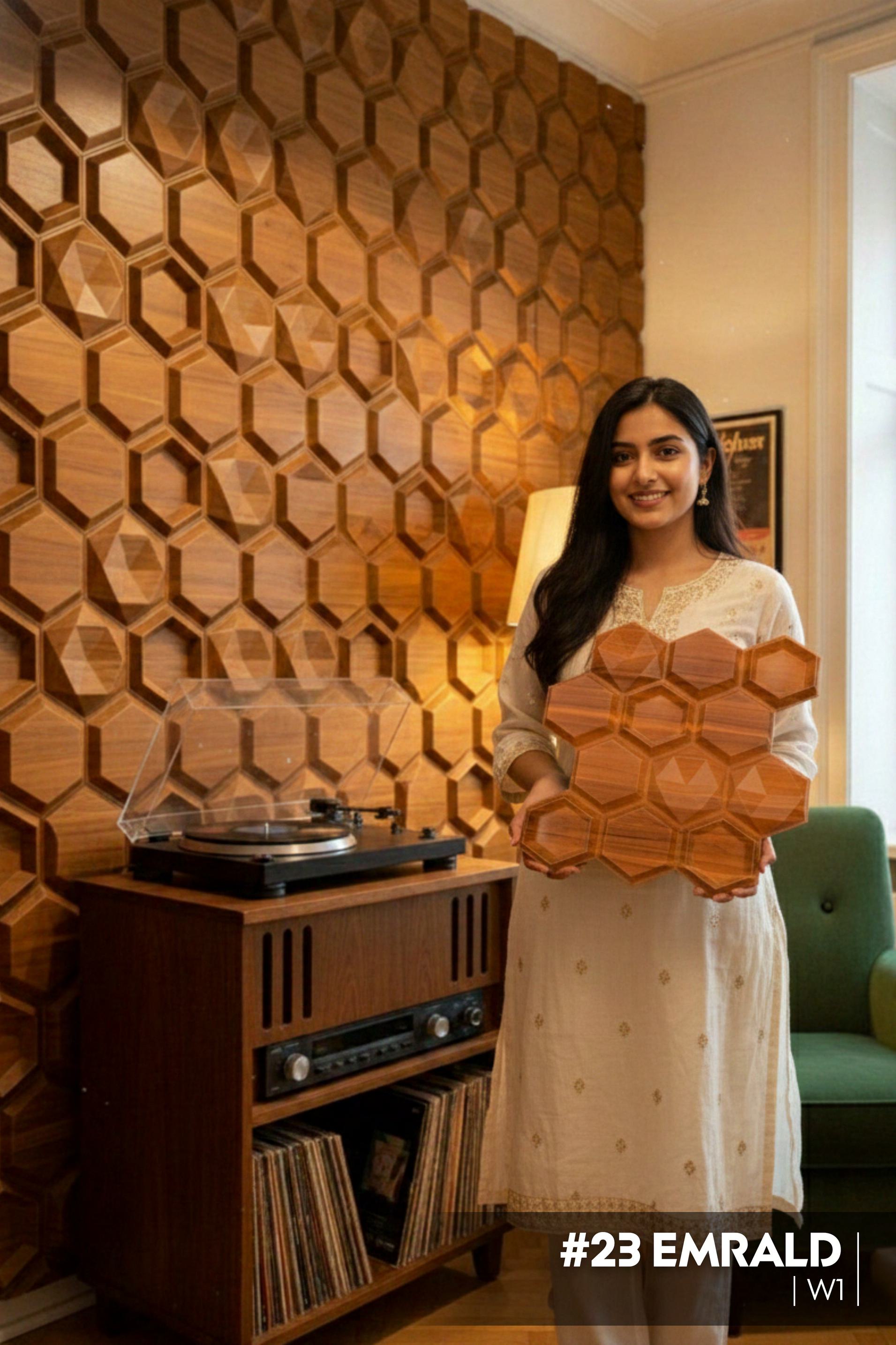 #23 Emrald 3D PVC Without Mirror Panel - 3 colors option - (Size 50*50cm) - SWASTIK CREATIONS The Trend Point