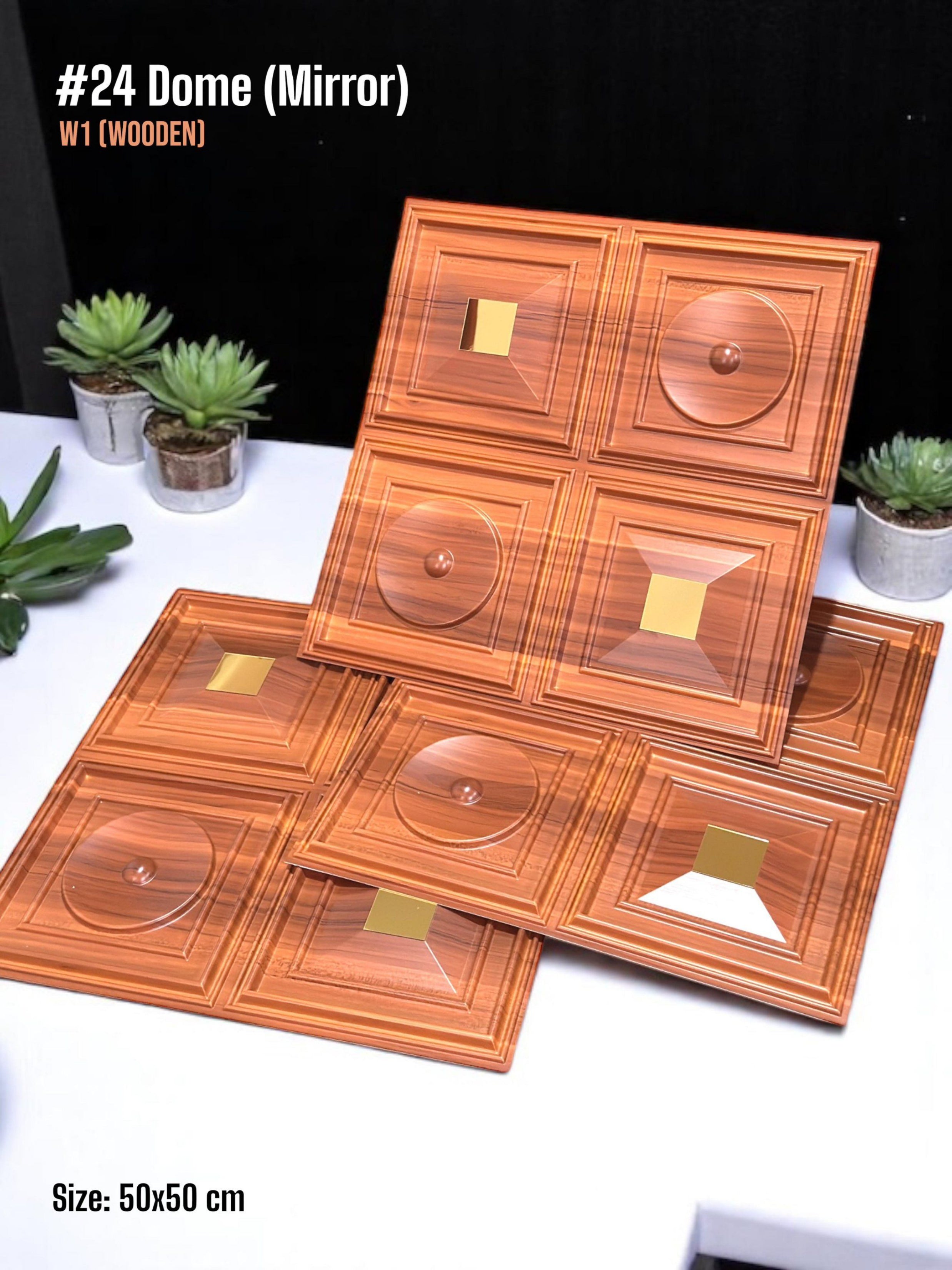 #24 Dome - Arch 3D PVC Panel (Mirror) - 6 colors option - (Size 50*50cm) - SWASTIK CREATIONS The Trend Point