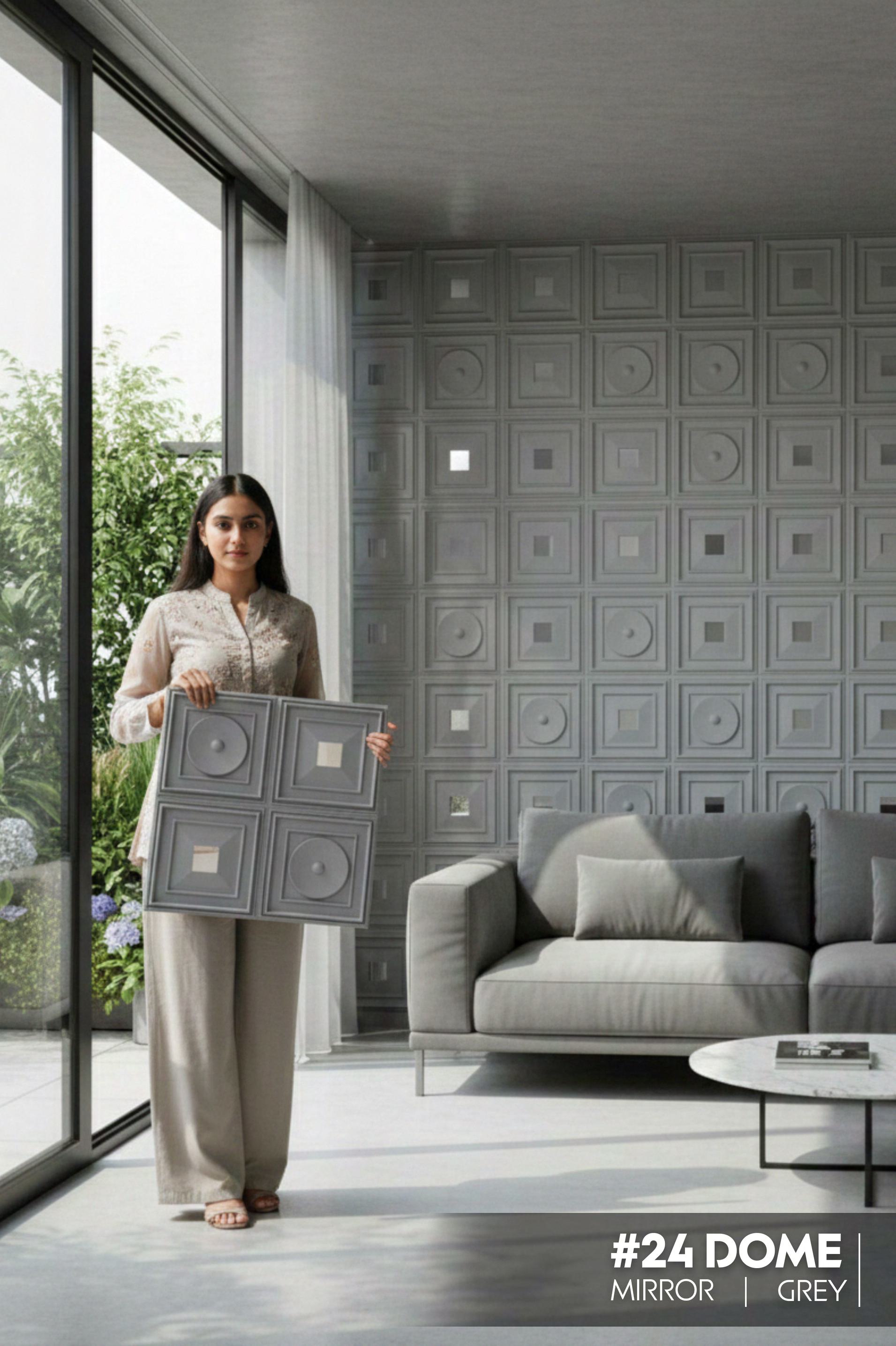 #24 Dome - Arch 3D PVC Panel (Mirror) - 6 colors option - (Size 50*50cm) - SWASTIK CREATIONS The Trend Point