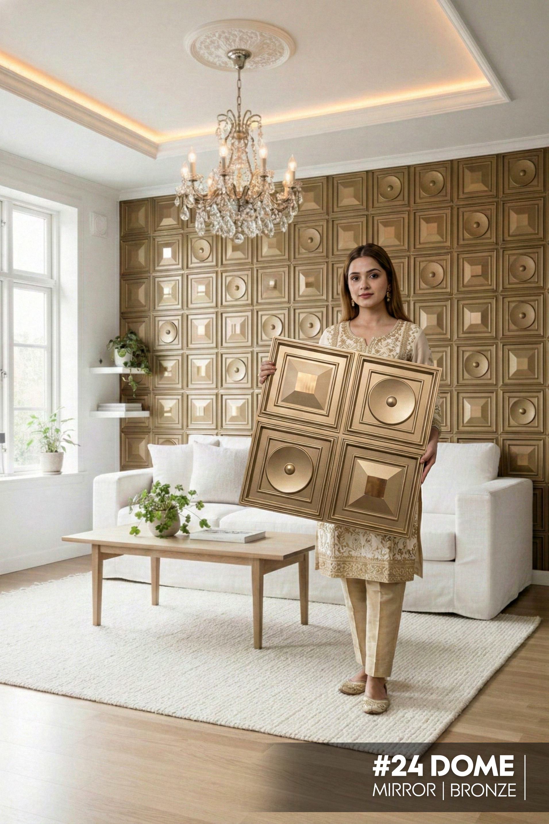 #24 Dome - Arch 3D PVC Panel (Mirror) - 6 colors option - (Size 50*50cm) - SWASTIK CREATIONS The Trend Point