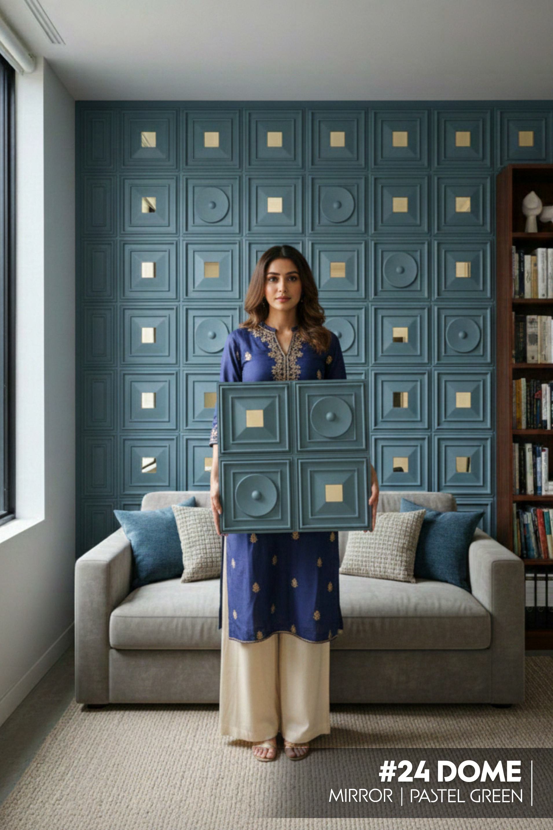 #24 Dome - Arch 3D PVC Panel (Mirror) - 6 colors option - (Size 50*50cm) - SWASTIK CREATIONS The Trend Point