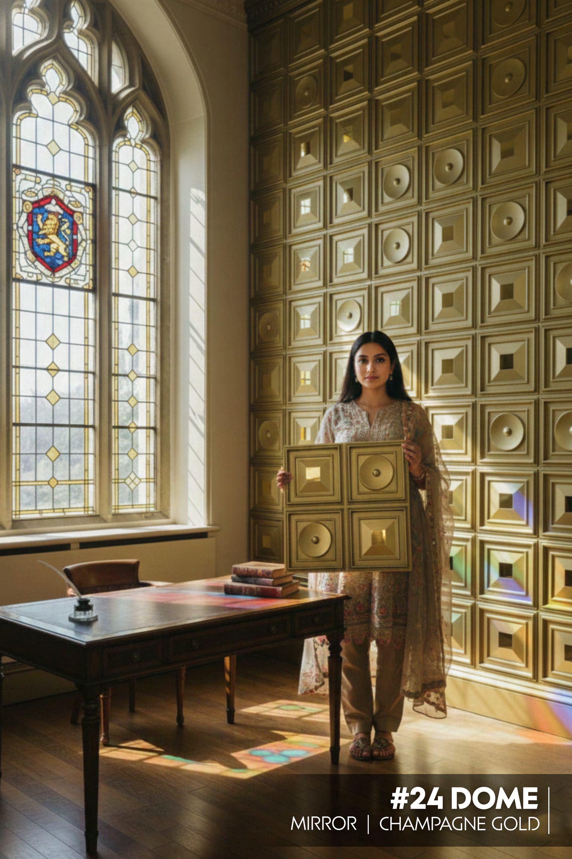 #24 Dome - Arch 3D PVC Panel (Mirror) - 6 colors option - (Size 50*50cm) - SWASTIK CREATIONS The Trend Point