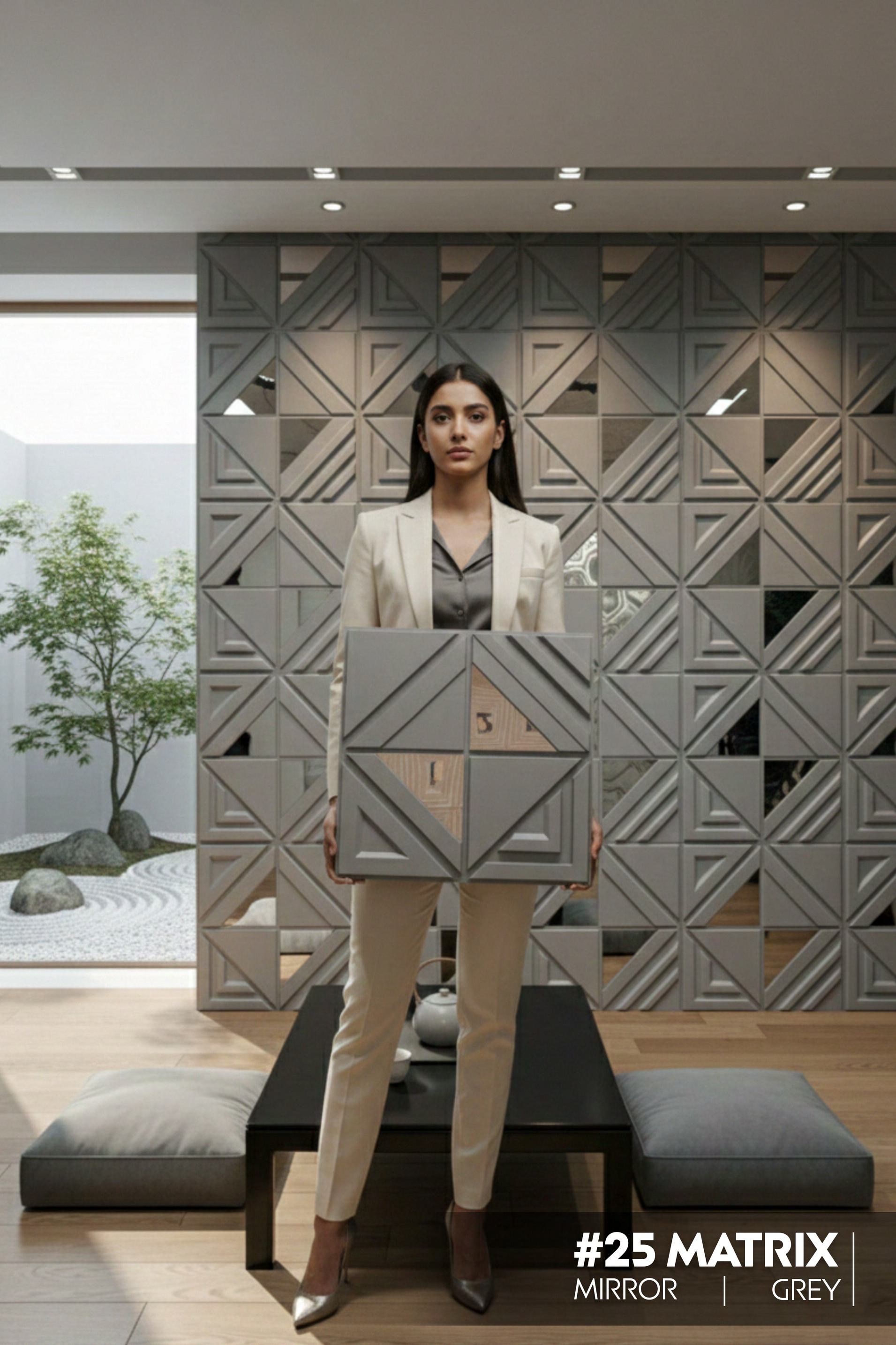 #25 Matrix 3D PVC Mirror Panel - 5 colors option - (Size 50*50cm) - SWASTIK CREATIONS The Trend Point