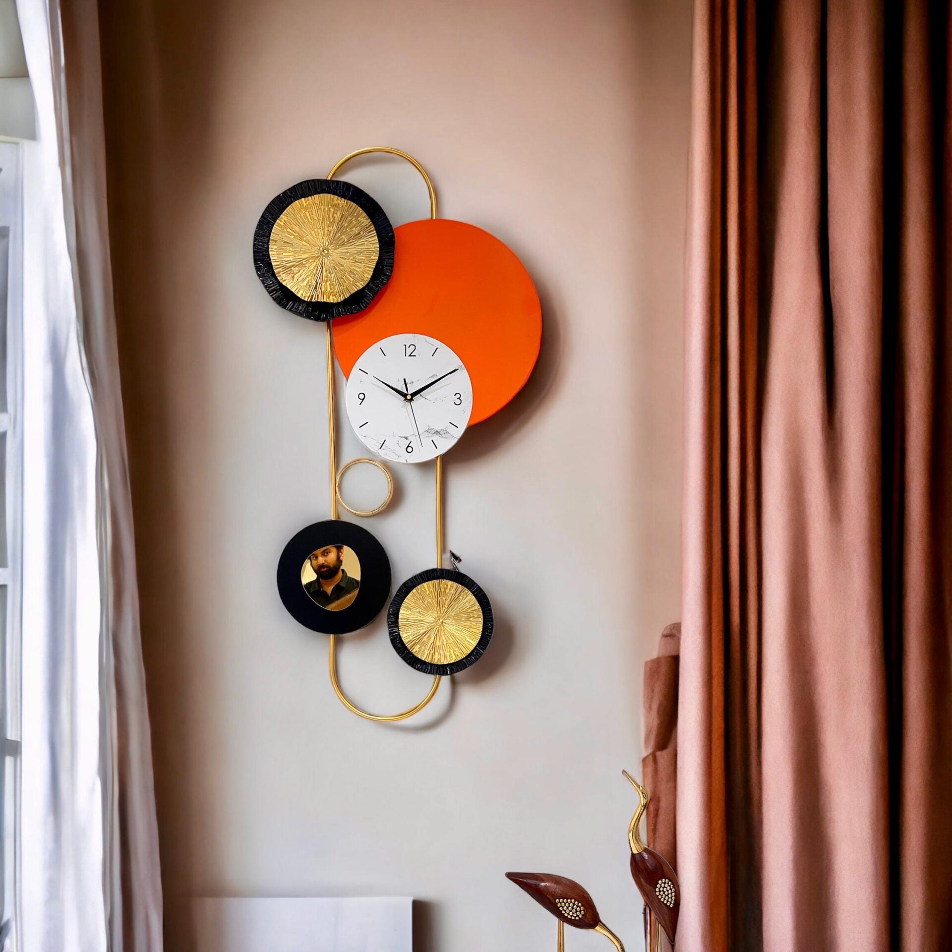 3D Black & Gold Metal Wall Clock - SWASTIK CREATIONS The Trend Point