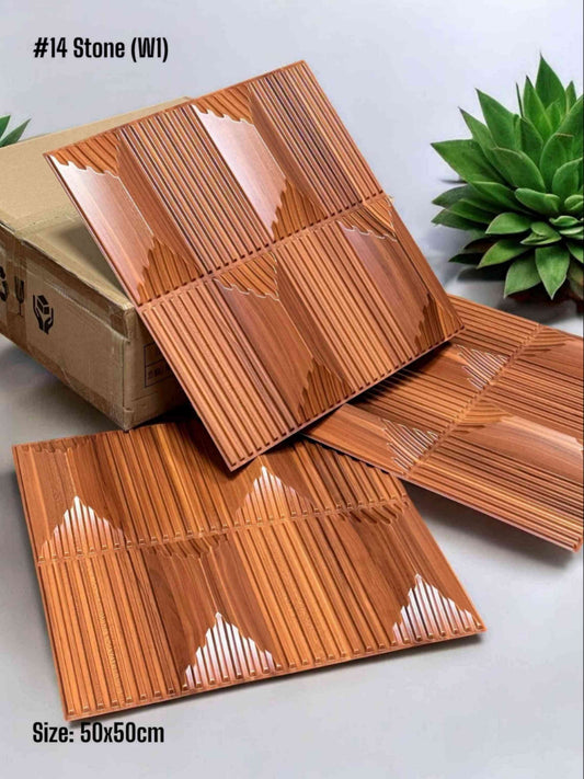 #14 Stone - 3D PVC Panel Stone (without Mirror) - 5 colors option - (Size 50*50cm)