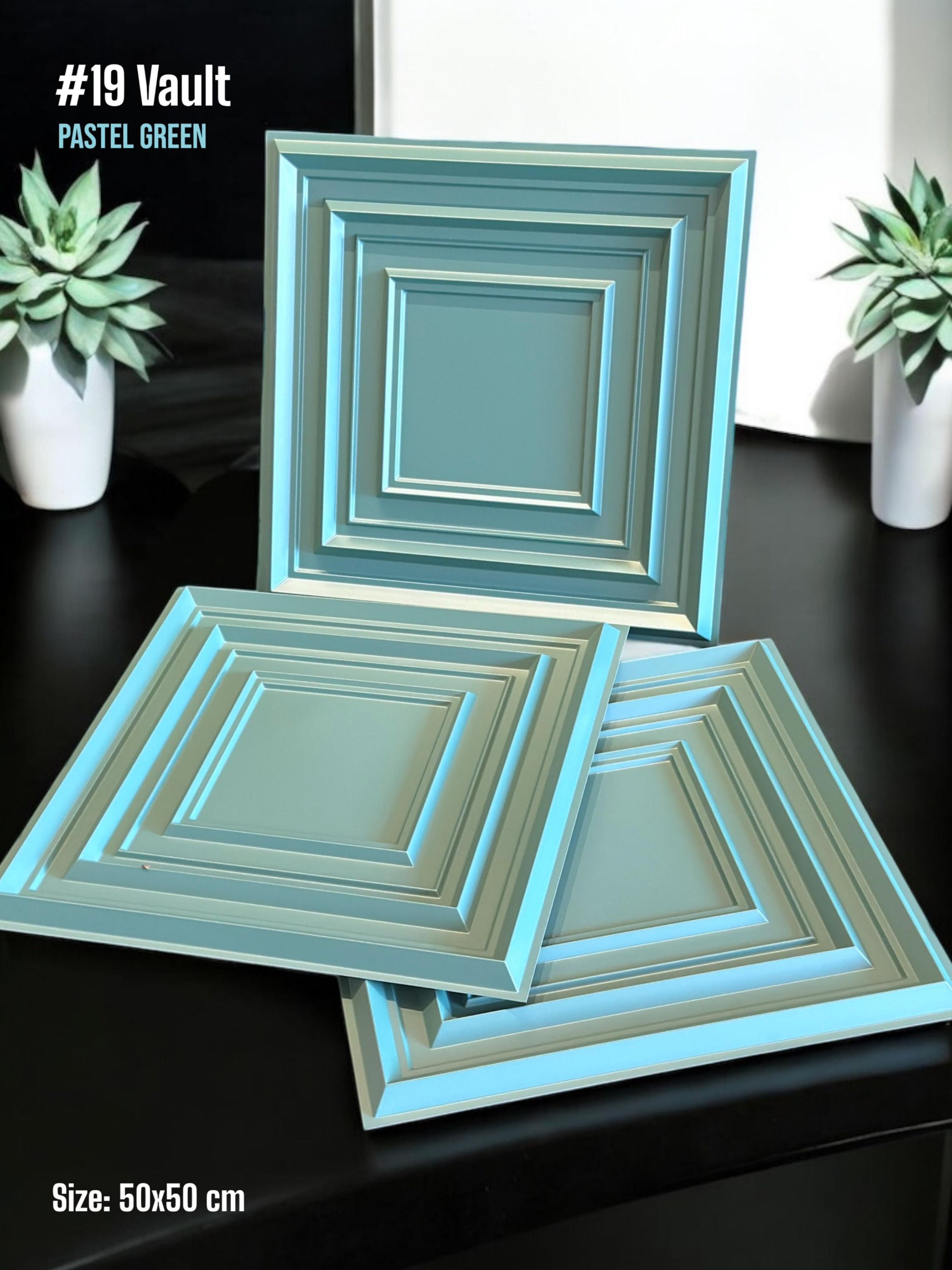 #19 Vault - Vault 3D PVC Panel (Without Mirror) - 6 colors option - (Size 50*50cm)