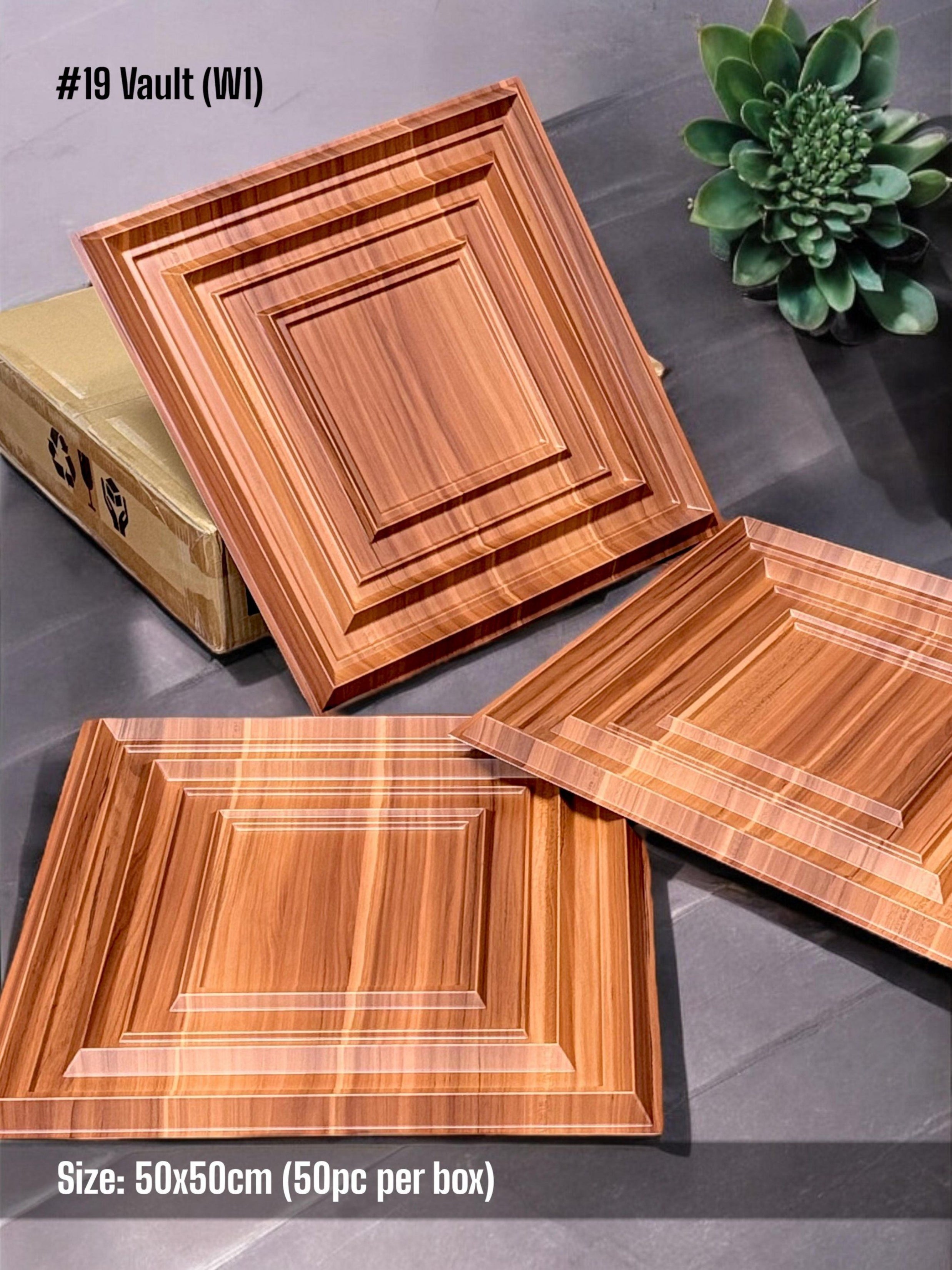 #19 Vault - Vault 3D PVC Panel (Without Mirror) - 6 colors option - (Size 50*50cm)