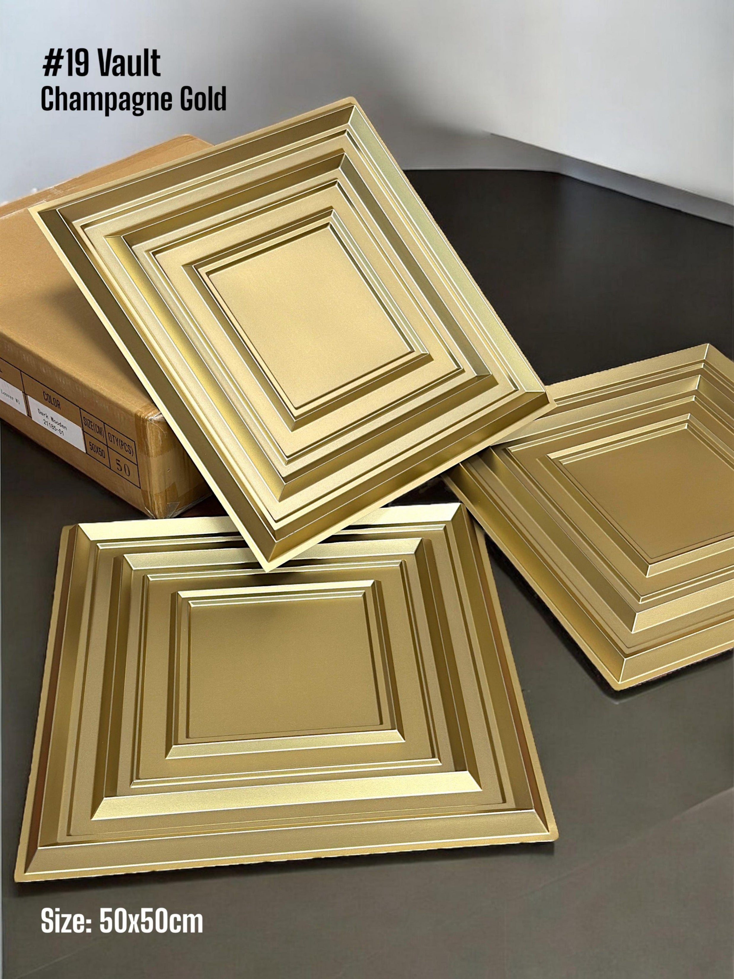 #19 Vault - Vault 3D PVC Panel (Without Mirror) - 6 colors option - (Size 50*50cm)