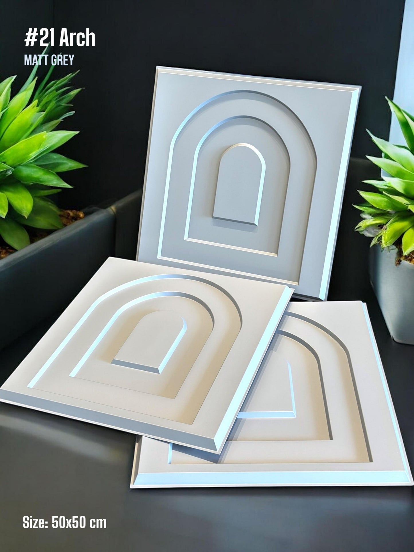#21 Arch - Arch 3D PVC Panel (Without Mirror) - 5 colors option - (Size 50*50cm) SWASTIK CREATIONS The Trend Point