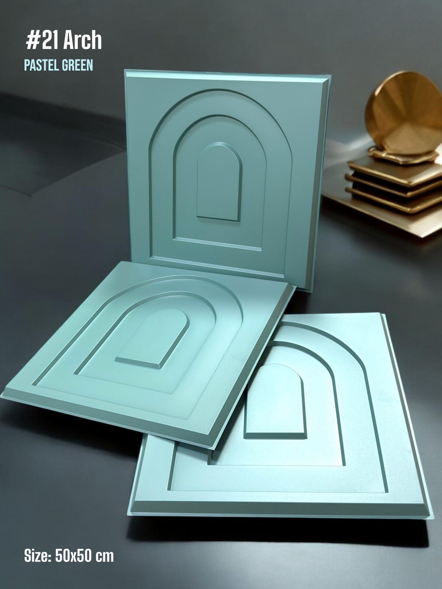 #21 Arch - Arch 3D PVC Panel (Without Mirror) - 5 colors option - (Size 50*50cm) SWASTIK CREATIONS The Trend Point