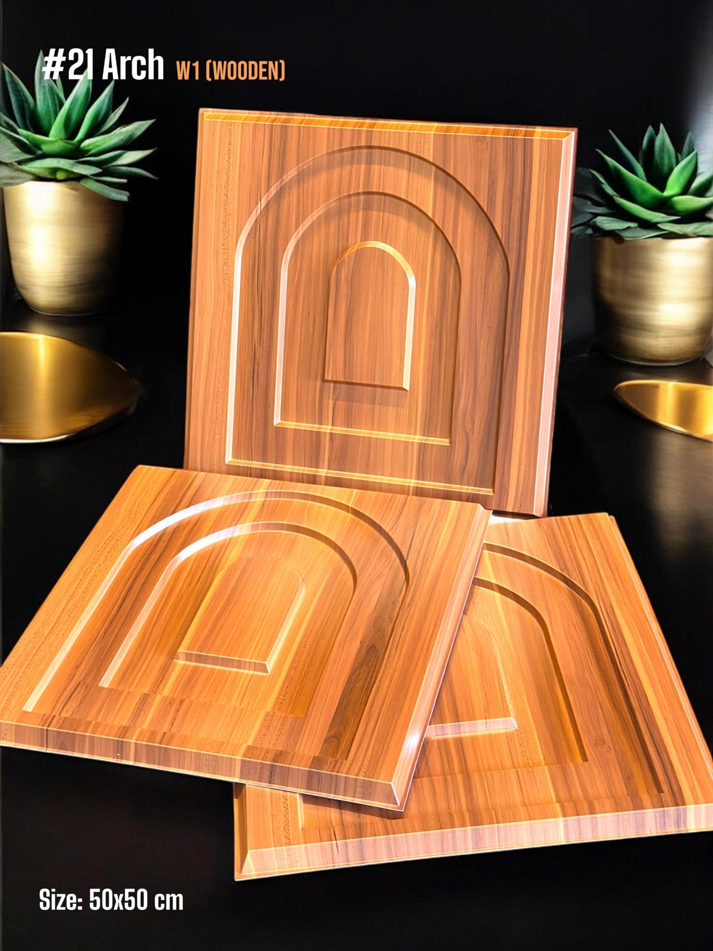 #21 Arch - Arch 3D PVC Panel (Without Mirror) - 5 colors option - (Size 50*50cm) SWASTIK CREATIONS The Trend Point