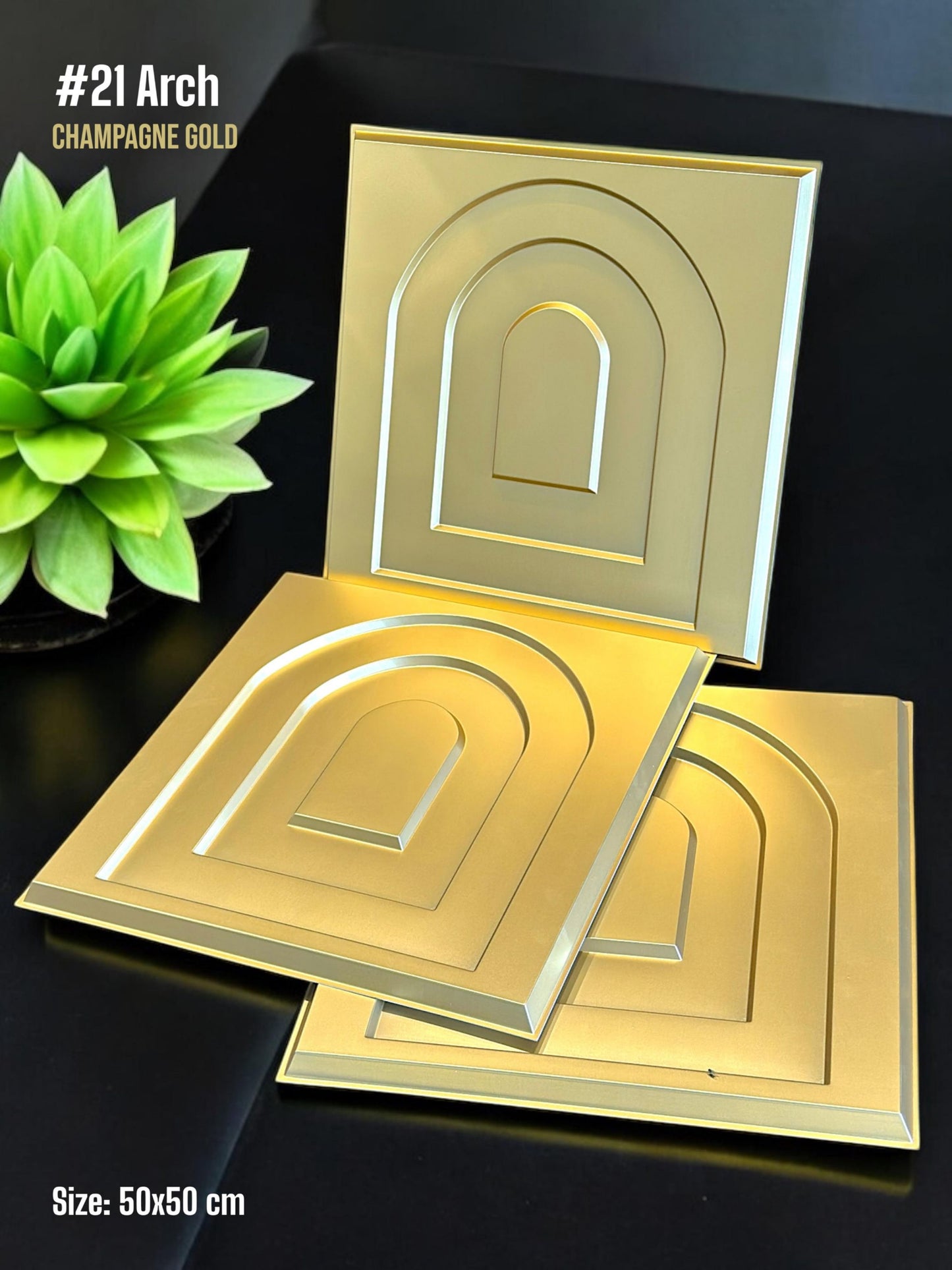 #21 Arch - Arch 3D PVC Panel (Without Mirror) - 5 colors option - (Size 50*50cm) SWASTIK CREATIONS The Trend Point