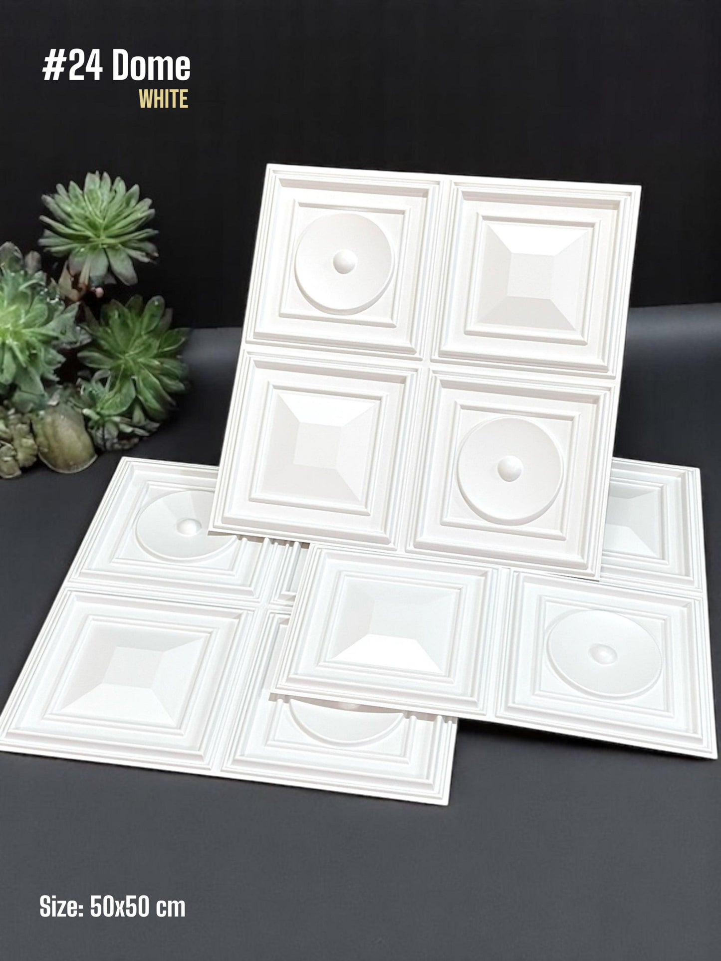 #24 Dome - Dome 3D PVC Panel (Without Mirror) - 5 colors option - (Size 50*50cm) SWASTIK CREATIONS The Trend Point