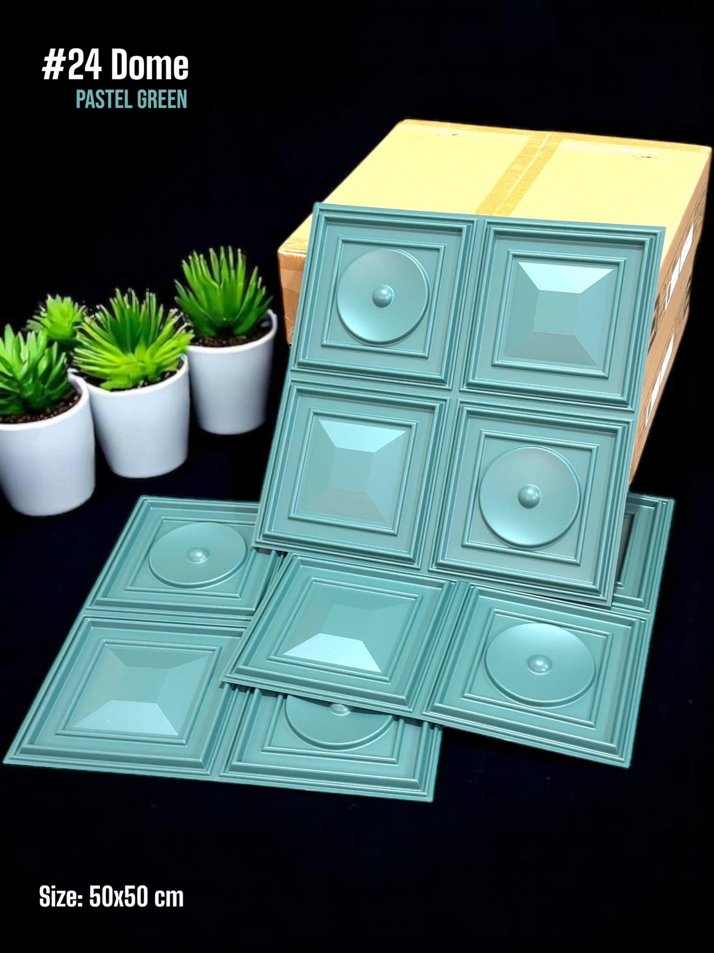 #24 Dome - Dome 3D PVC Panel (Without Mirror) - 5 colors option - (Size 50*50cm) SWASTIK CREATIONS The Trend Point
