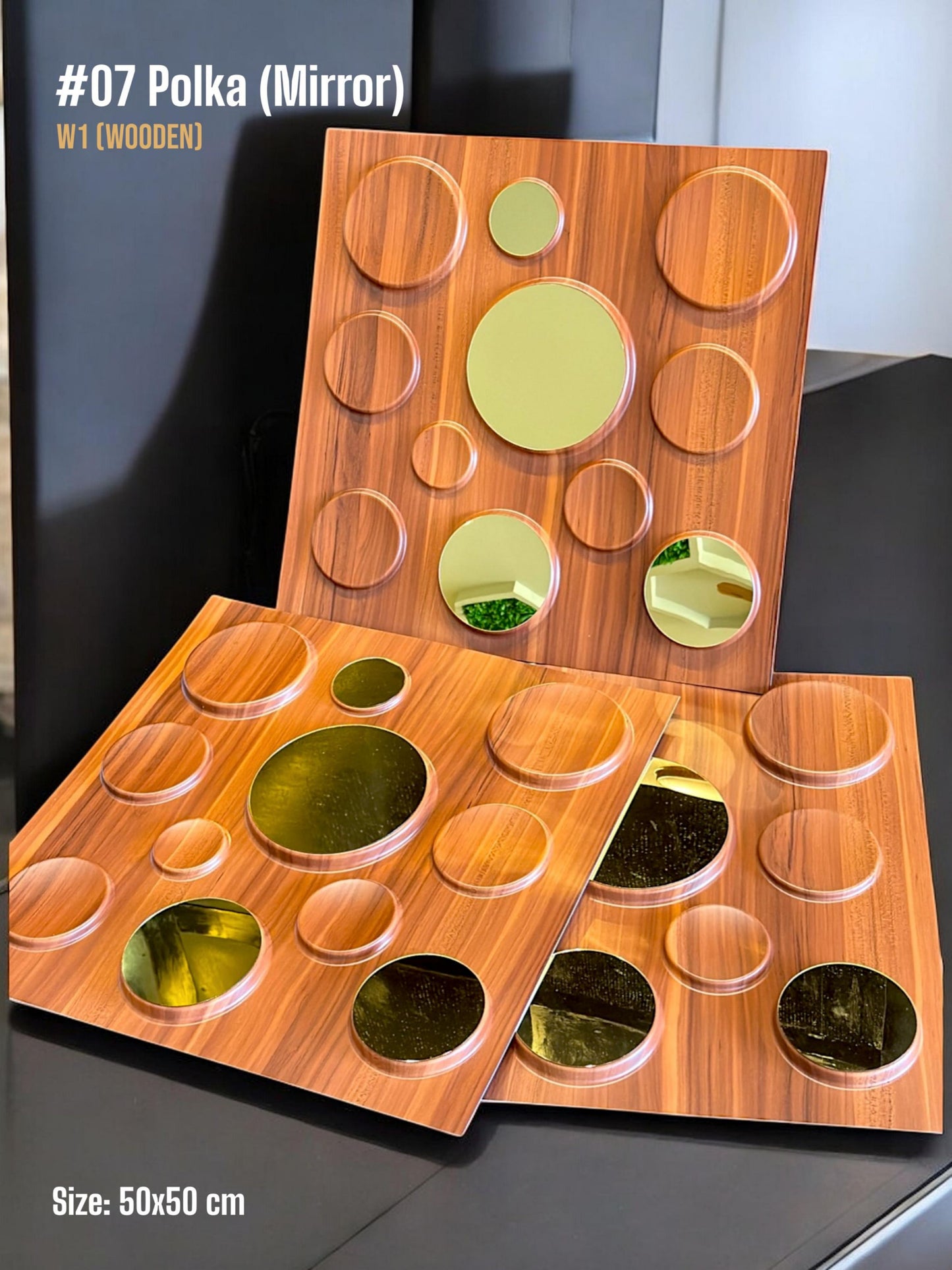 #07 Polka Dots 3D PVC Panel (Mirror) - 4 colors option - (Size 50*50cm) SWASTIK CREATIONS The Trend Point