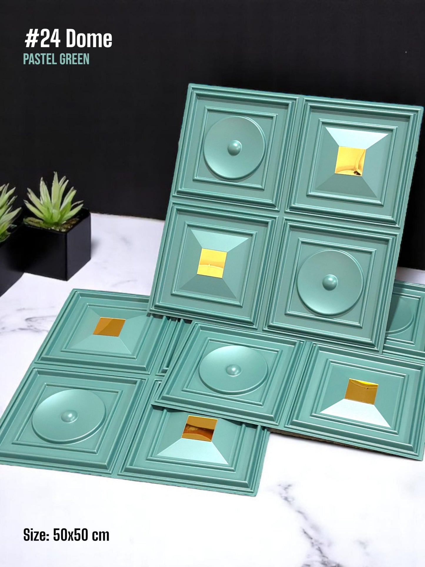 #24 Dome - Arch 3D PVC Panel (Mirror) - 5 colors option - (Size 50*50cm) SWASTIK CREATIONS The Trend Point