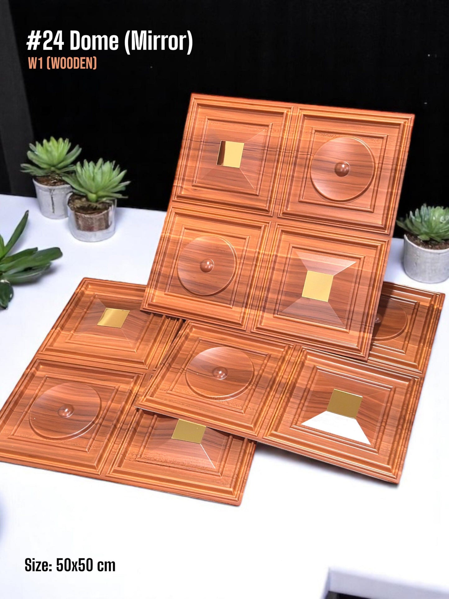 #24 Dome - Arch 3D PVC Panel (Mirror) - 5 colors option - (Size 50*50cm) SWASTIK CREATIONS The Trend Point