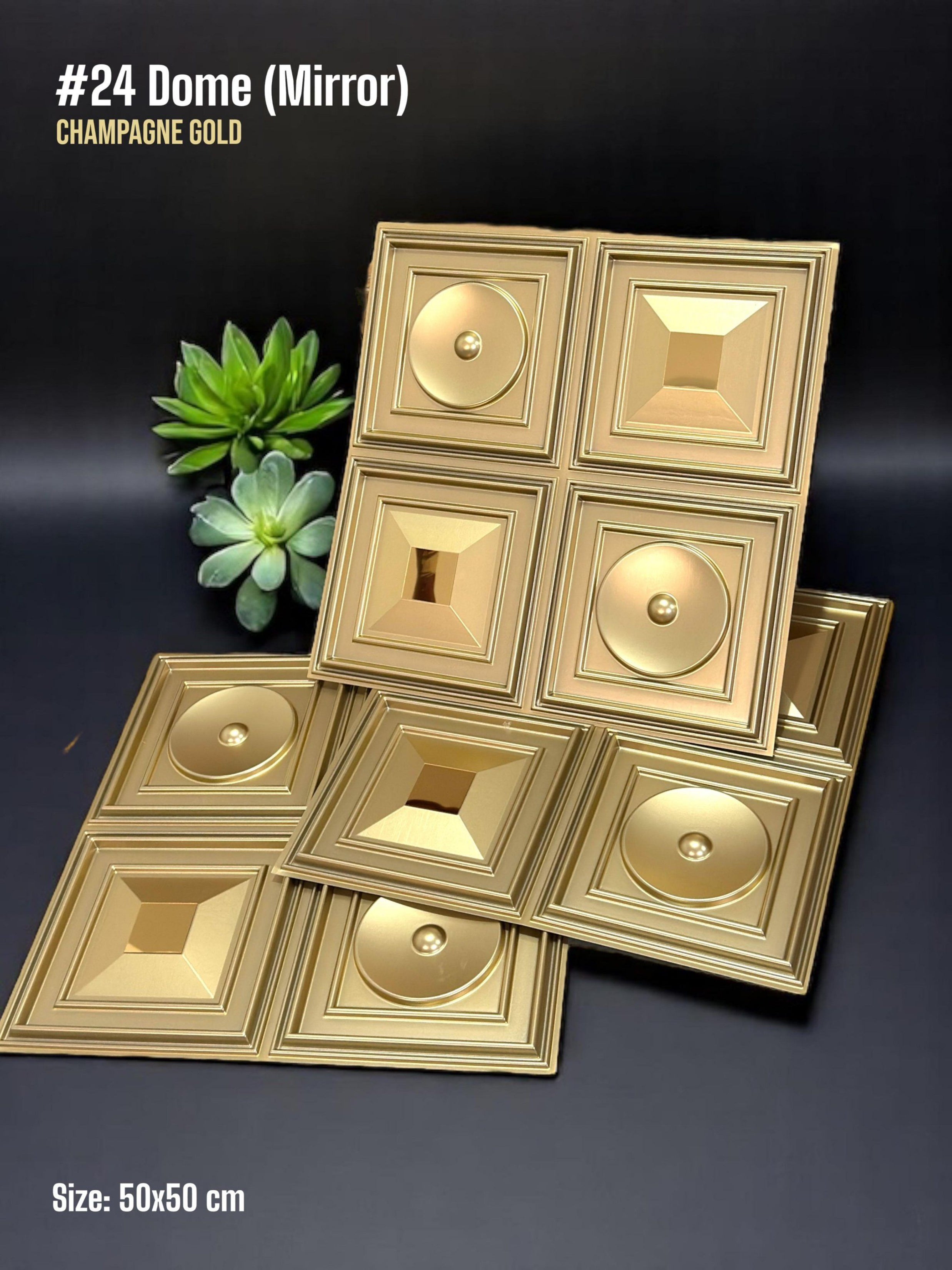 #24 Dome - Arch 3D PVC Panel (Mirror) - 6 colors option - (Size 50*50cm)