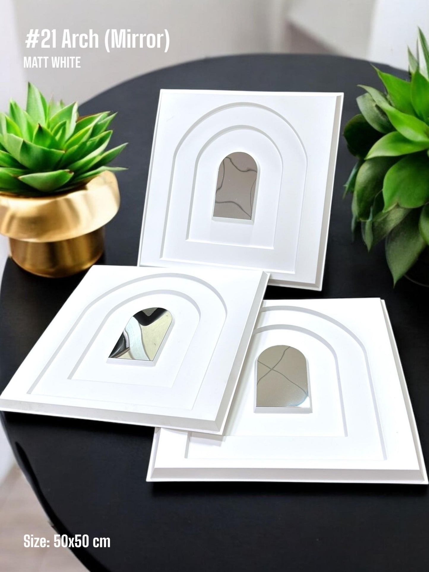 #21 Arch - Arch 3D PVC Panel (Mirror) - 5 colors option - (Size 50*50cm) SWASTIK CREATIONS The Trend Point