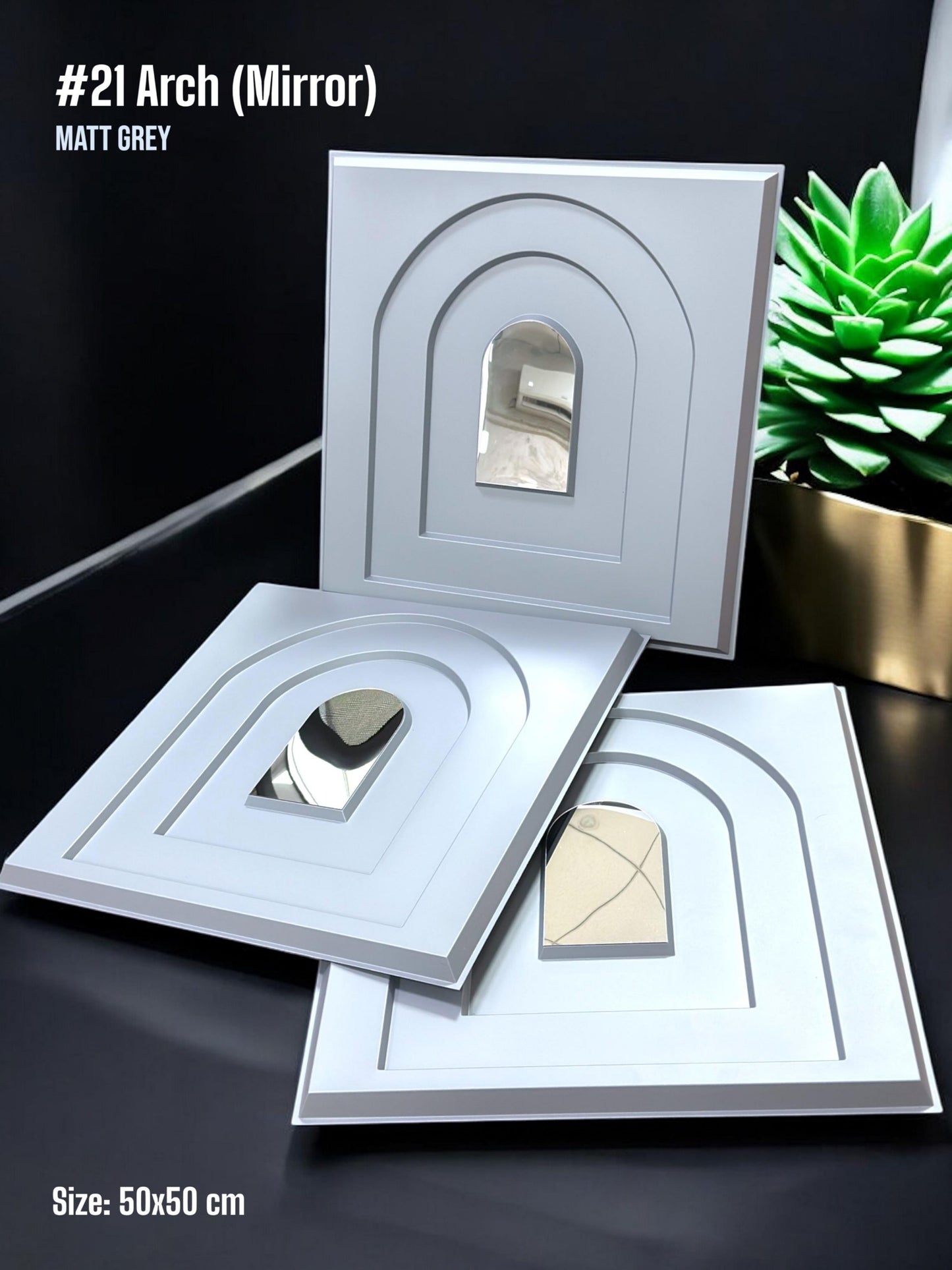 #21 Arch - Arch 3D PVC Panel (Mirror) - 5 colors option - (Size 50*50cm) SWASTIK CREATIONS The Trend Point
