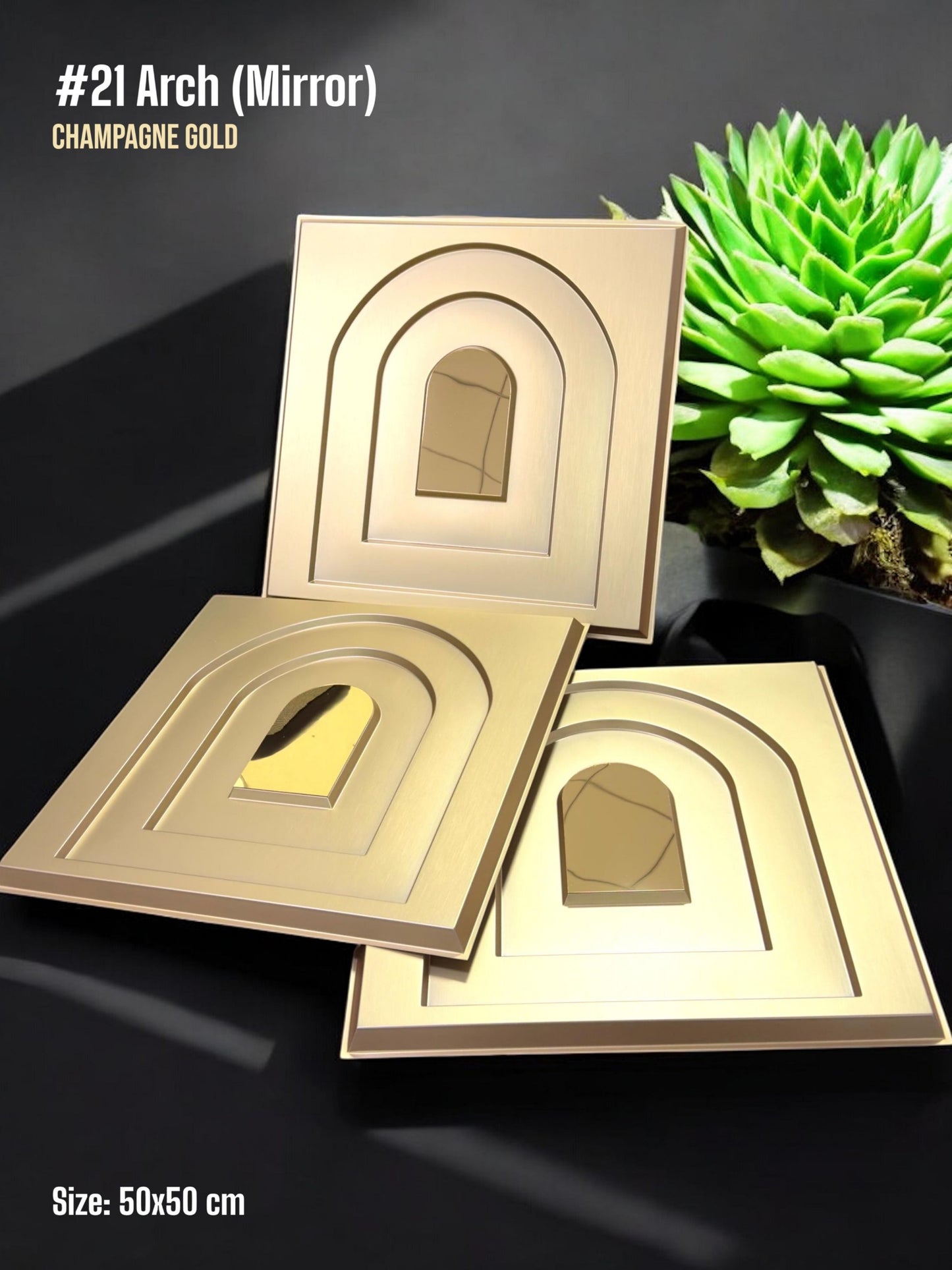 #21 Arch - Arch 3D PVC Panel (Mirror) - 5 colors option - (Size 50*50cm) SWASTIK CREATIONS The Trend Point