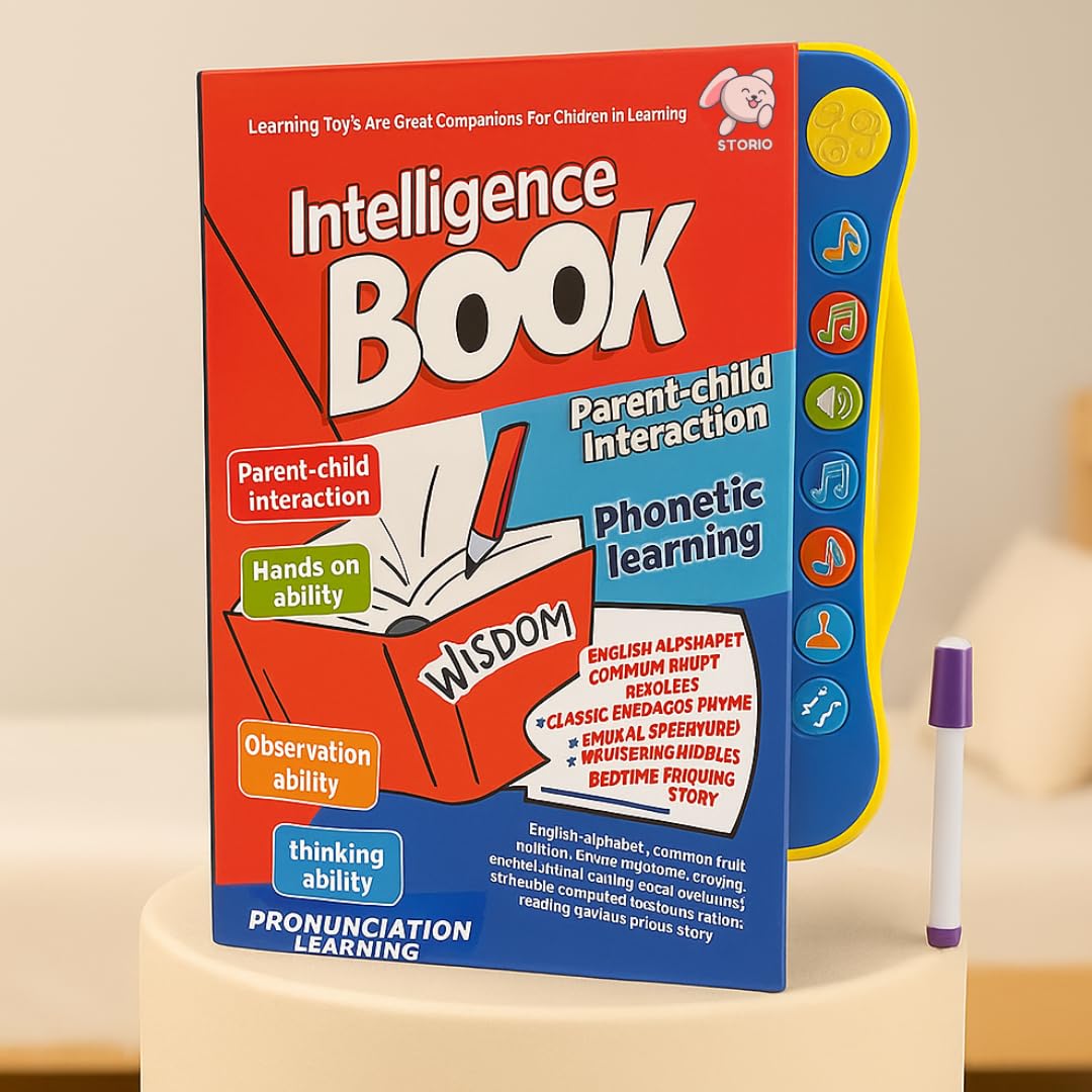 Intelligence Sound Book Learning Cards for Children,English Letters & Words Learning Book,Fun Educational Toys. Activities with Numbers,Shapes Learning Book for Toddlers for Language Skills