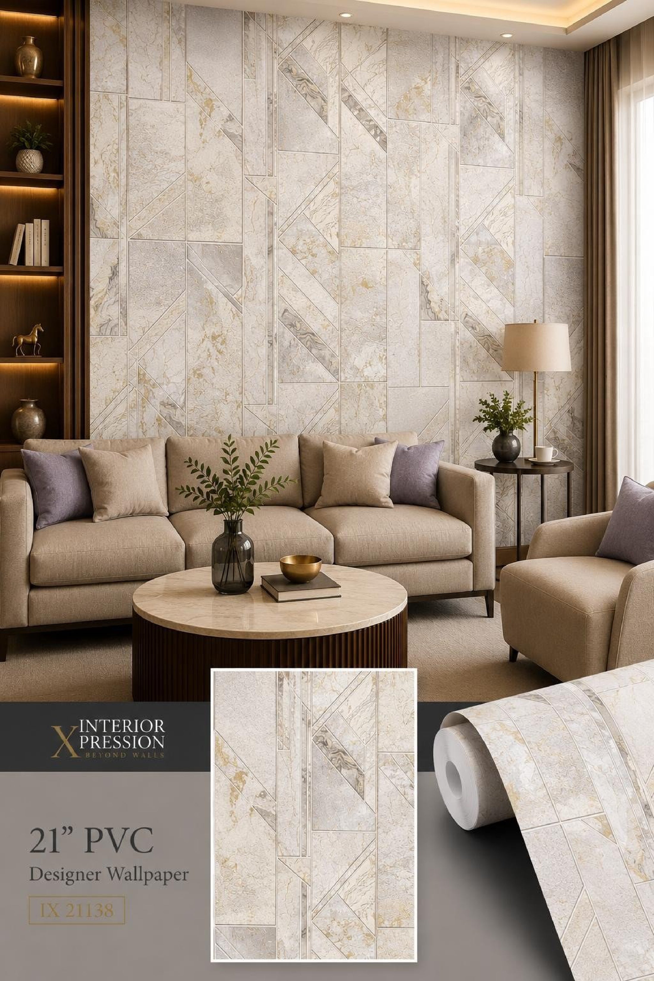 W01 3D Premium PVC Designer Wallpaper
