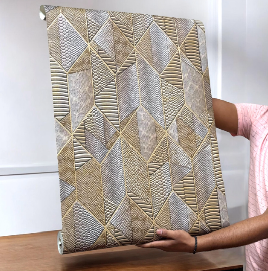 Abstract Geometric Wallpaper (set of 2) - SWASTIK CREATIONS The Trend Point