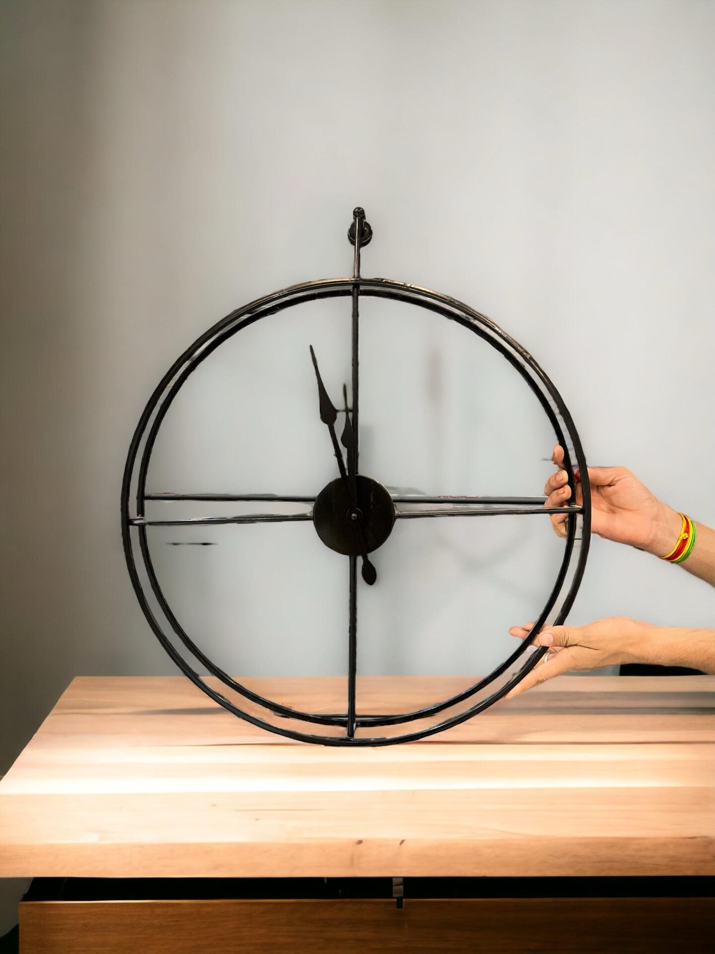 Antique Black Metal Wall Clock - SWASTIK CREATIONS The Trend Point