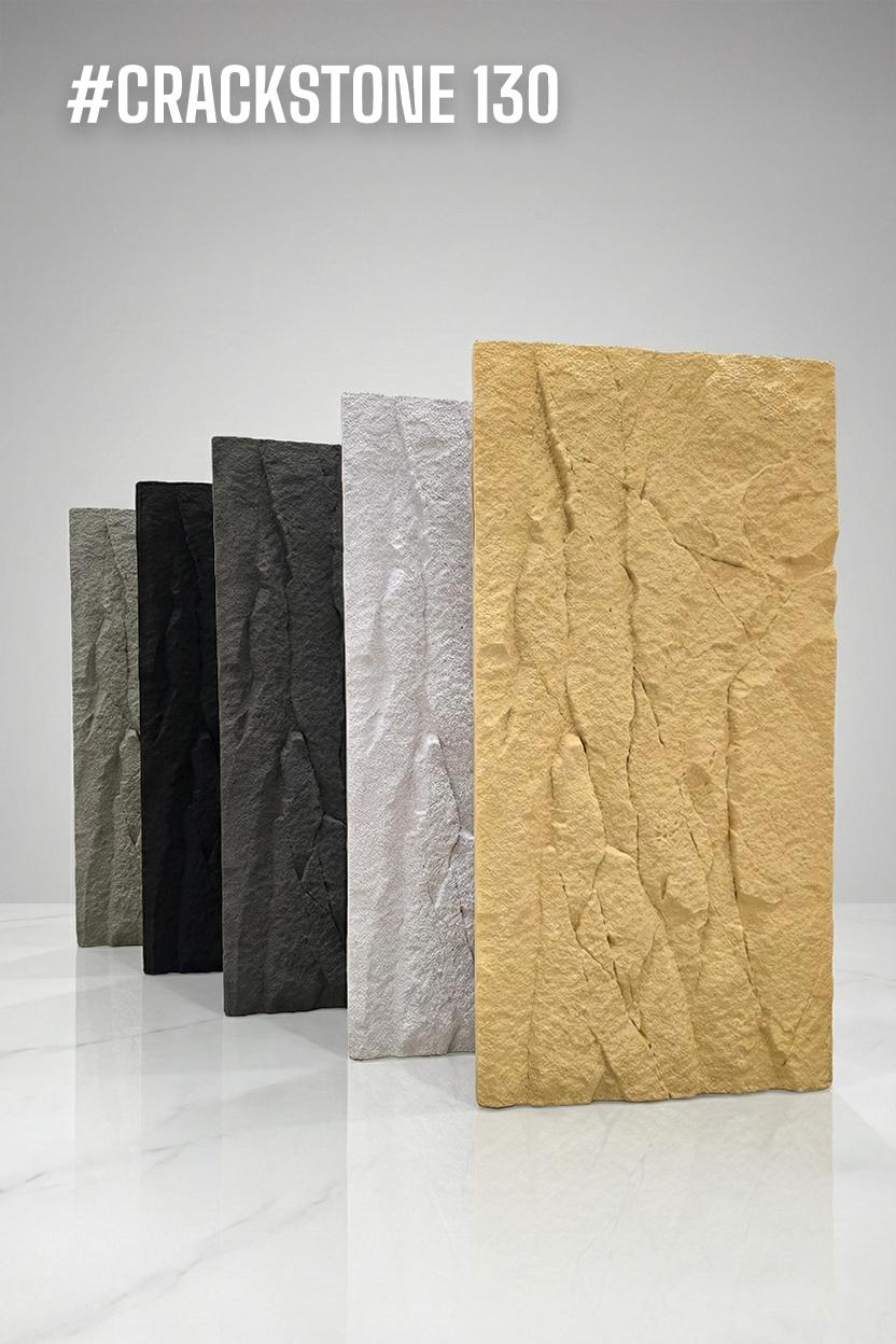 #Crackstone 130 PU Panel New Design- 35mm thickness - Size 2x4ft - 5 color options - SWASTIK CREATIONS The Trend Point