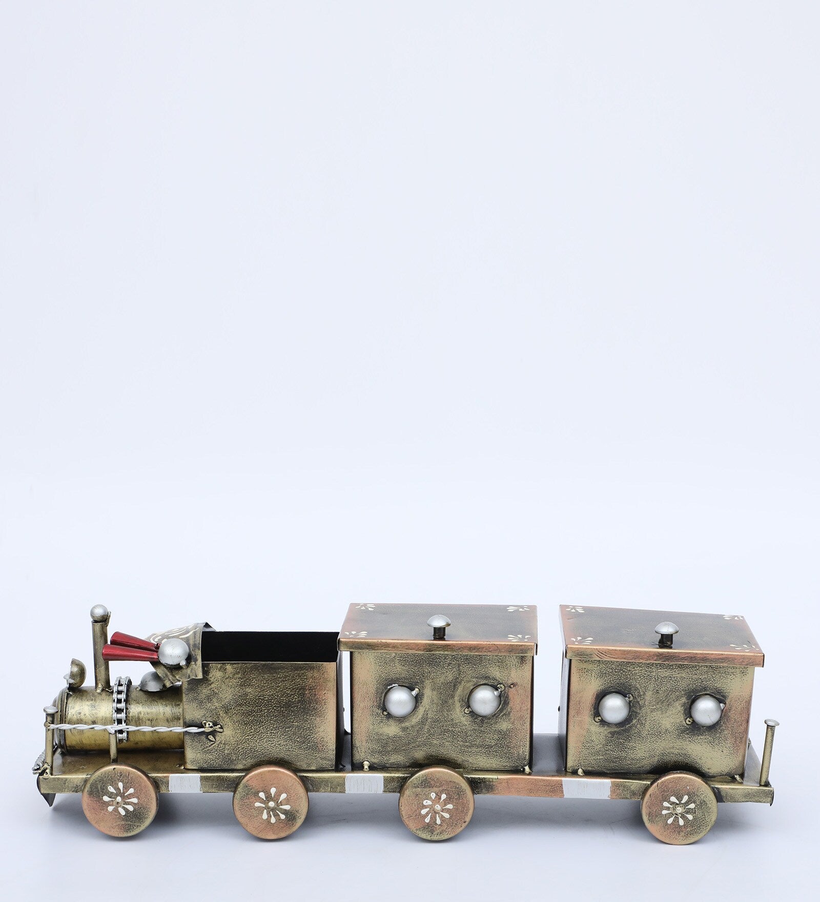 Engine Dry Food Multicolour Metal Pen Stand - SWASTIK CREATIONS The Trend Point