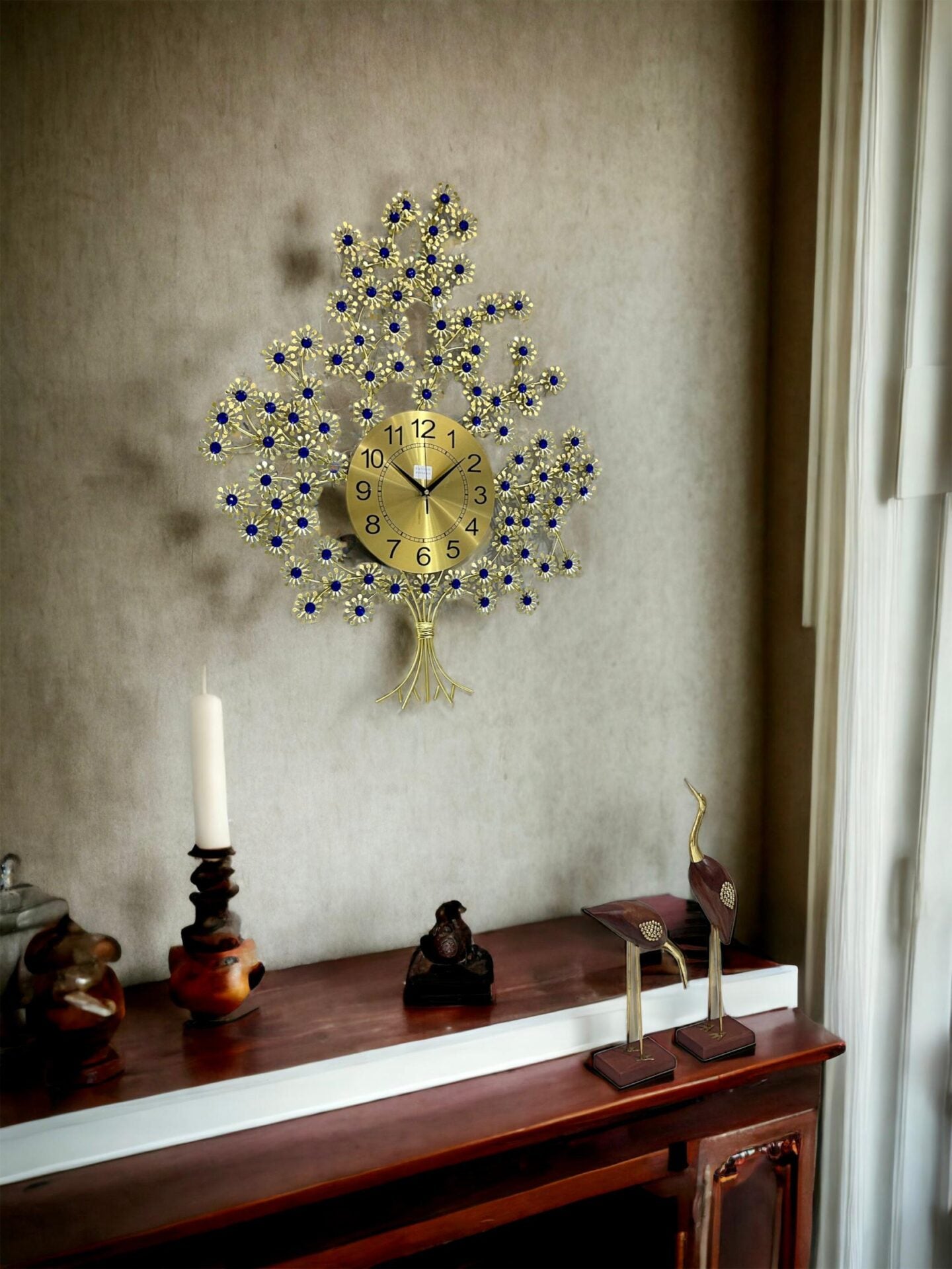 Floral Tree Metal Wall Clock - SWASTIK CREATIONS The Trend Point