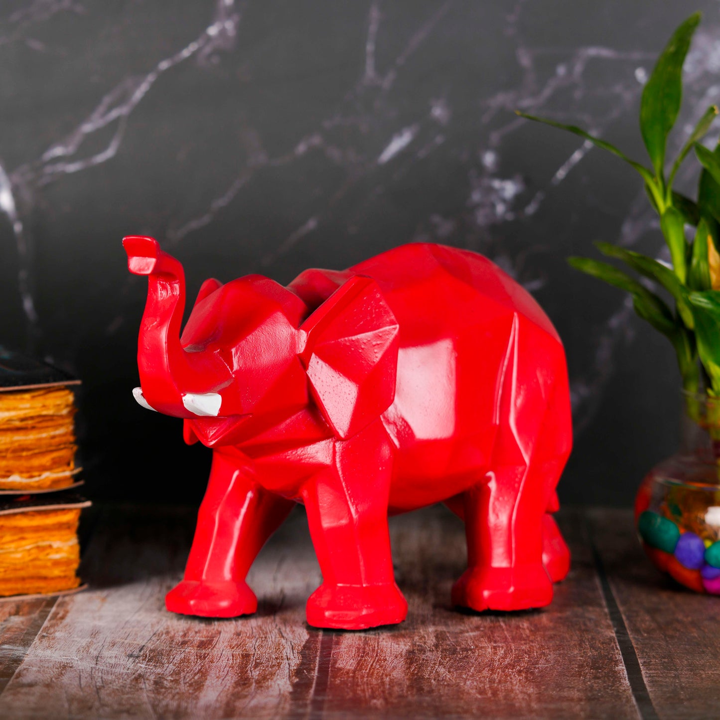 Swastik Creations Home Decor Elephant Statue Modern large Style Red Decoration Suitable for Living Room, Bedroom, Desk, Cabinet, Gifts SWASTIK CREATIONS The Trend Point