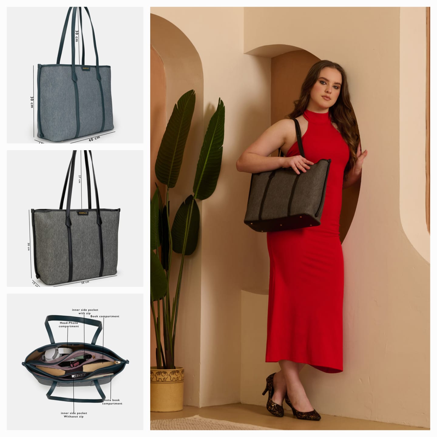 Magnolia Elegant PU Leather Tote Bag SWASTIK CREATIONS The Trend Point