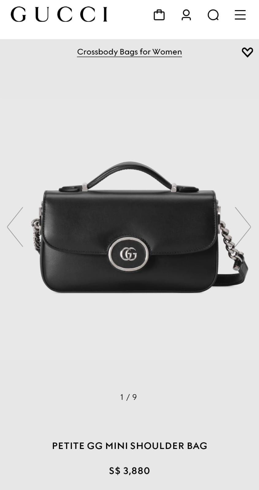GUCCI PETITE GG MINI SHOULDER SLING BAG -3 colors SWASTIK CREATIONS The Trend Point